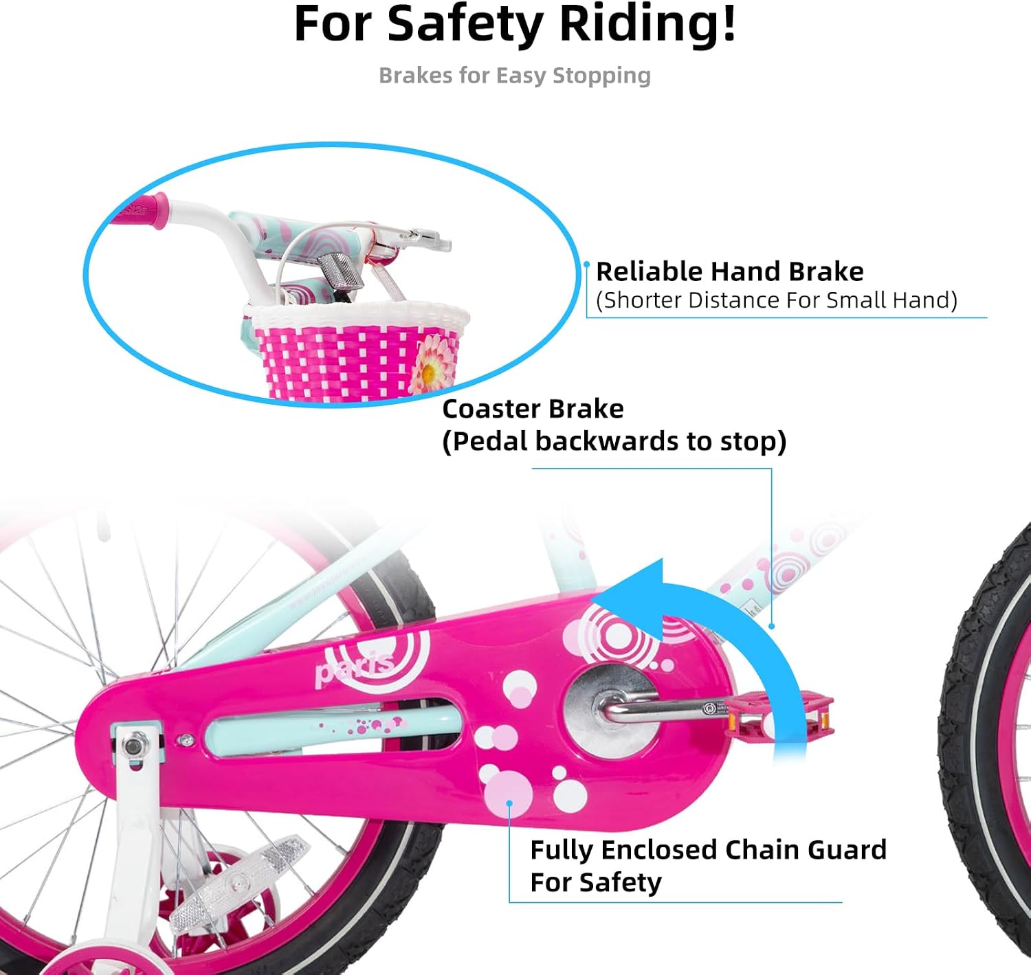 JOYSTAR Paris Girls Bike with Training Wheels for Ages 3-10Y