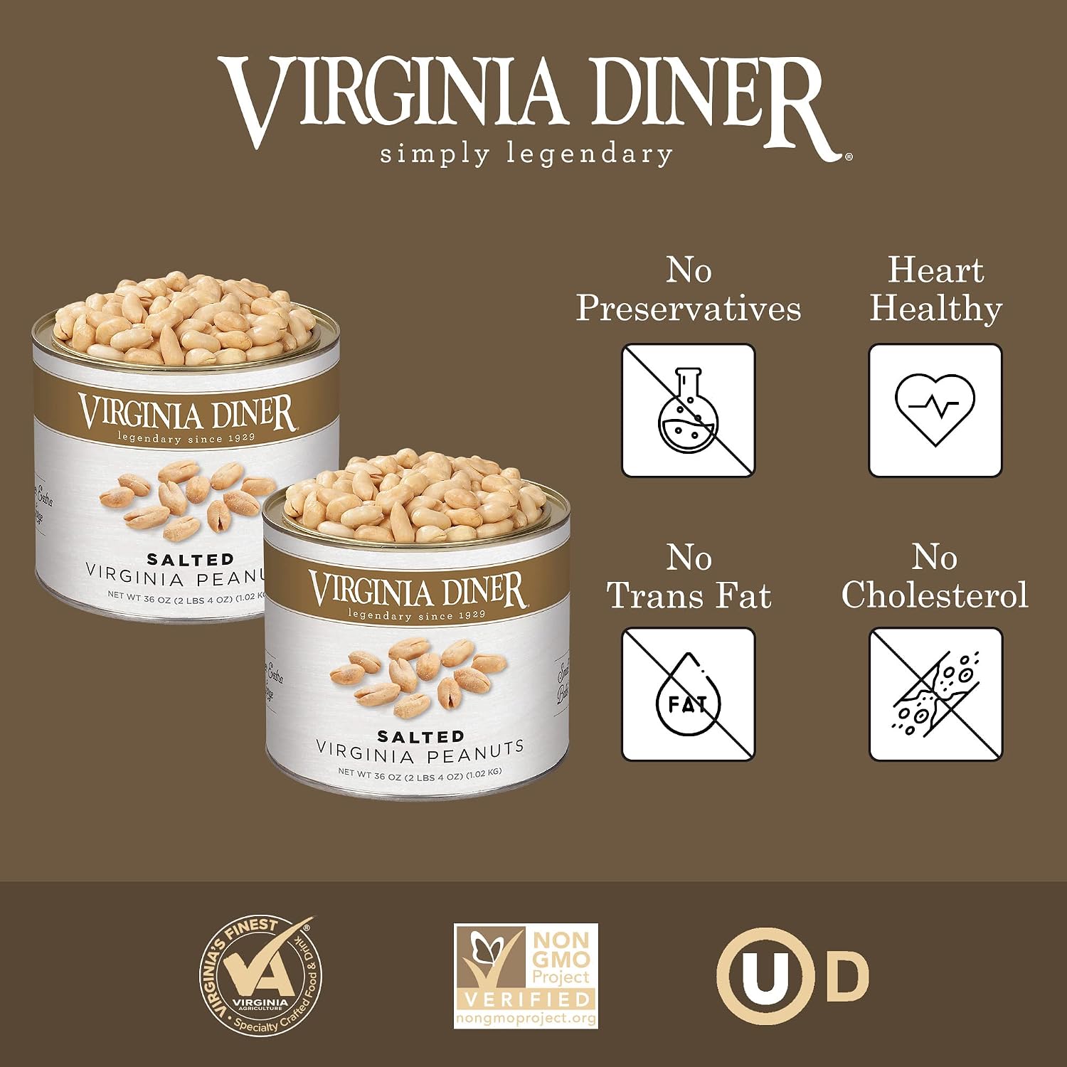 Virginia Diner Chocolate Pecan Dovetail Candy Clusters with Caramel - Preservative Free from Virginia Since 1929-18 Oz