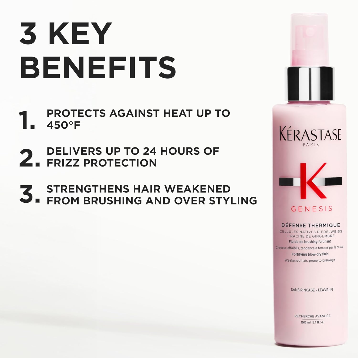 Kerastase Genesis Thermique Blow Dry Primer – Heat Protectant, 5.1 Fl Oz