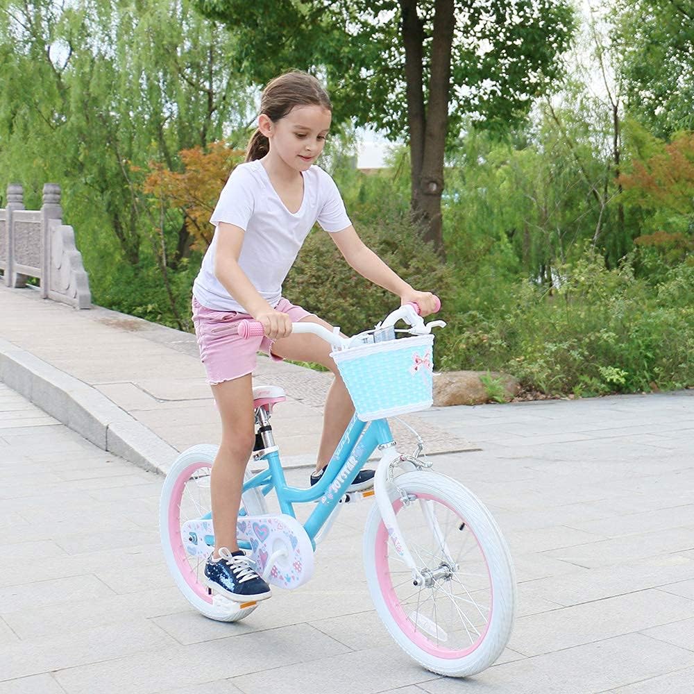 JOYSTAR Angel Girls Bike for Toddlers and Kids Ages 2-12 Years | 12-20 Inch Kids Bike with Training Wheels & Basket, 20 24“ Bicycle with Kickstand