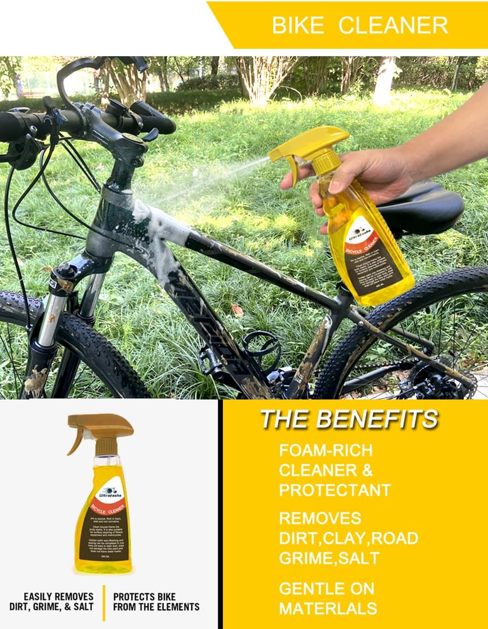 Bike Cleaning Kit - Complete Bicycle Maintenance Set with Degreaser, Lubricant, Chain Scrubber & Brushes for Mountain, Road, MTB, E-bikes