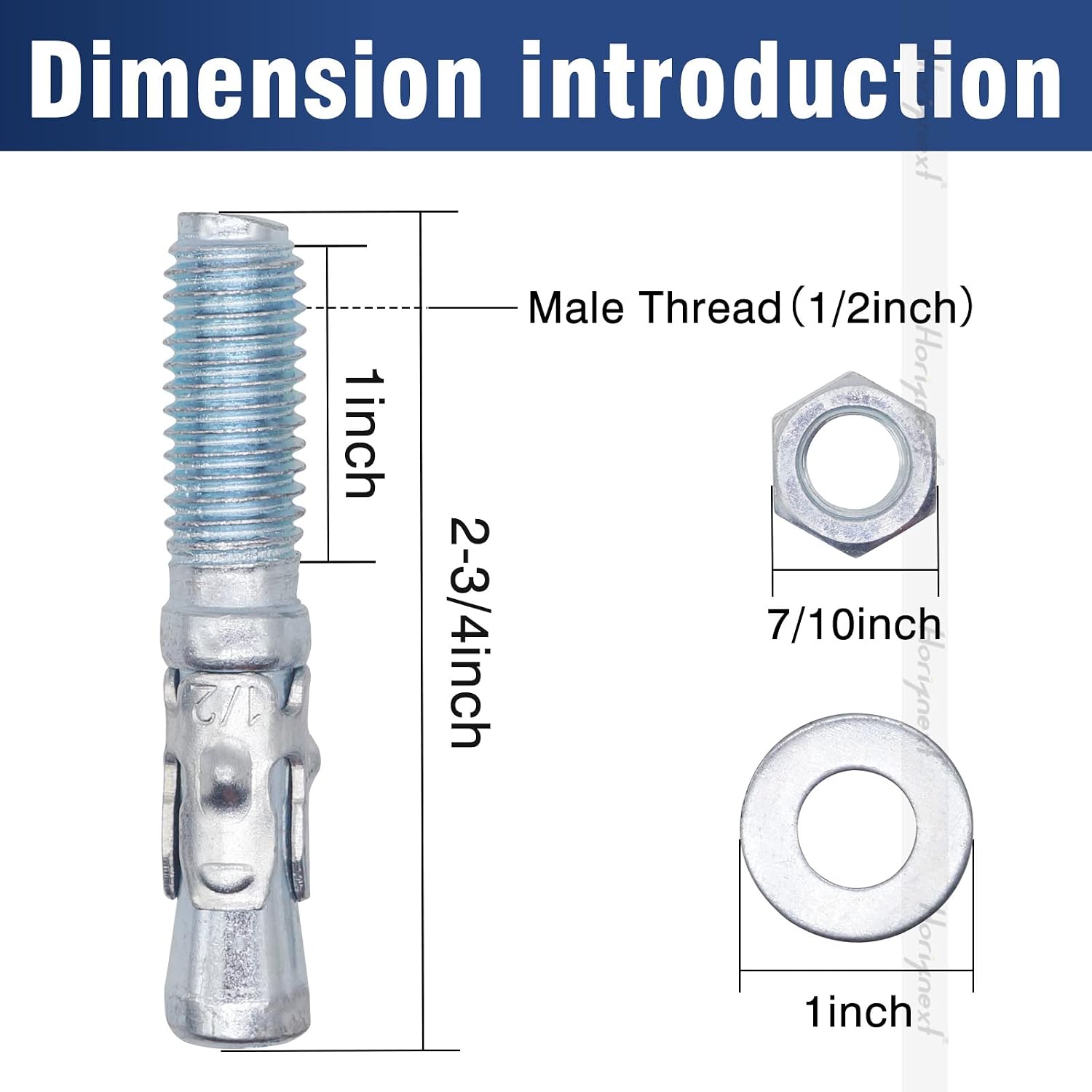 3/8 Concrete Anchors, Concrete Wall Anchors, Metal Wedge Bolts