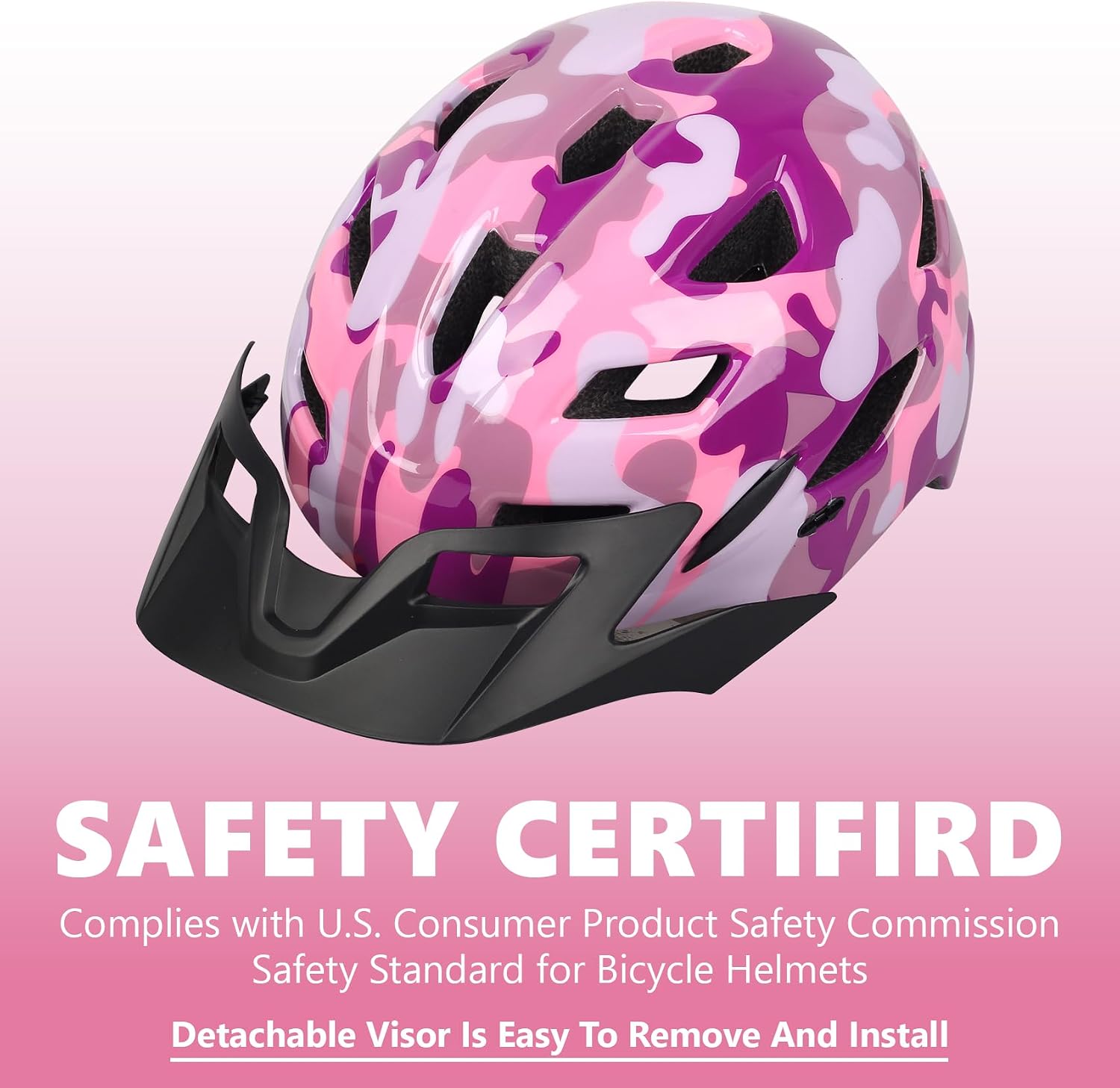 Kids Bike Helmet with LED Light for Youth Teen Toddler Boys Girls