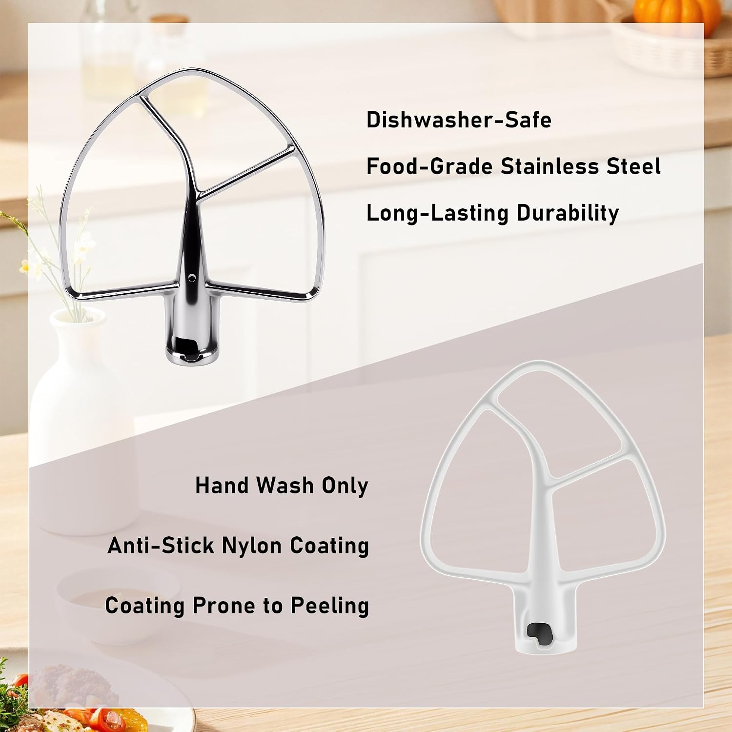 7&8 Quart Kitchen Stand Stainless Steel Mixer Attachments for Kitchen-Aid