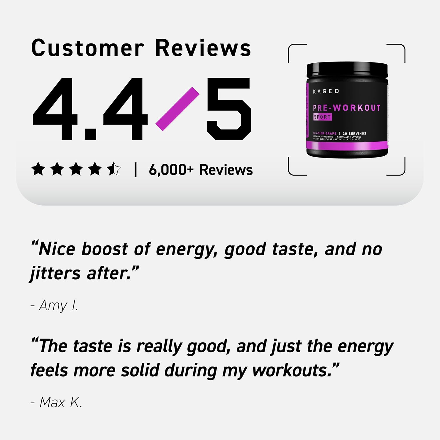 Kaged Sport Pre Workout Powder for Men & Women, Mango Lime, Sport Certified, 188mg Caffeine, Nitric Oxide Supplement, Beta Alanine for Energy