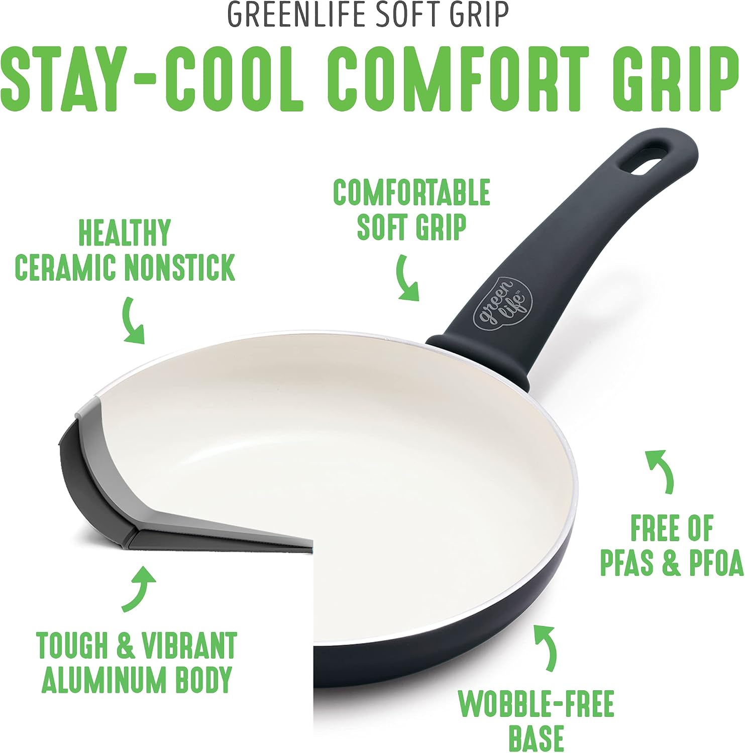 GreenLife Soft Grip 1QT and 2QT Saucepan Set, Healthy Ceramic Nonstick, Non Toxic PFAS & PFOA-Free, Dishwasher Safe, Glass Lids, Stay-Cool Handles, Easy Clean Cookware, Kitchen Essentials, Turquoise