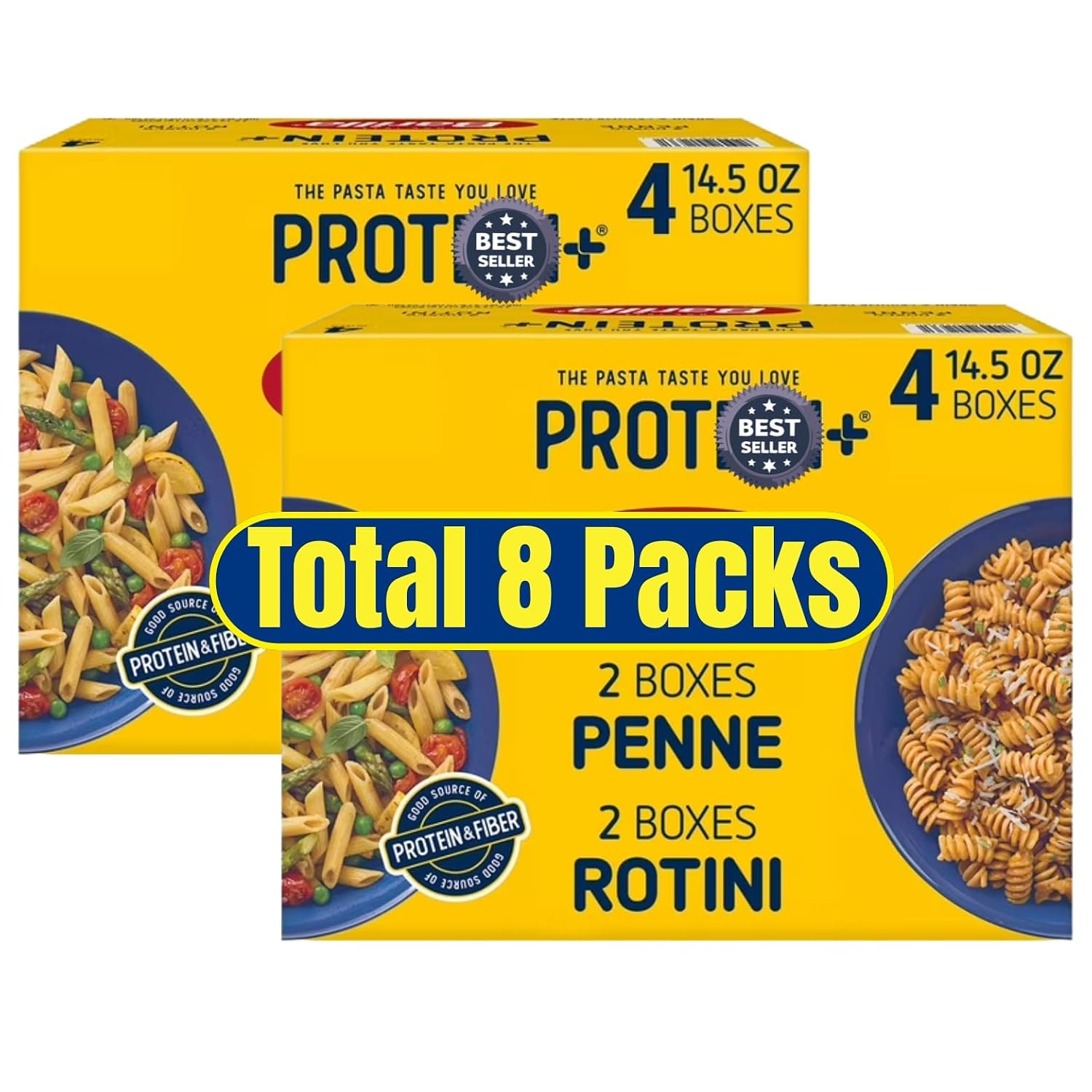 High Protein Pasta Penne and Rotini Variety Pack Made with Lentil Chickpea and Pea Protein Plant Based Pasta 14.5 oz Pack of 4 (2 Count)