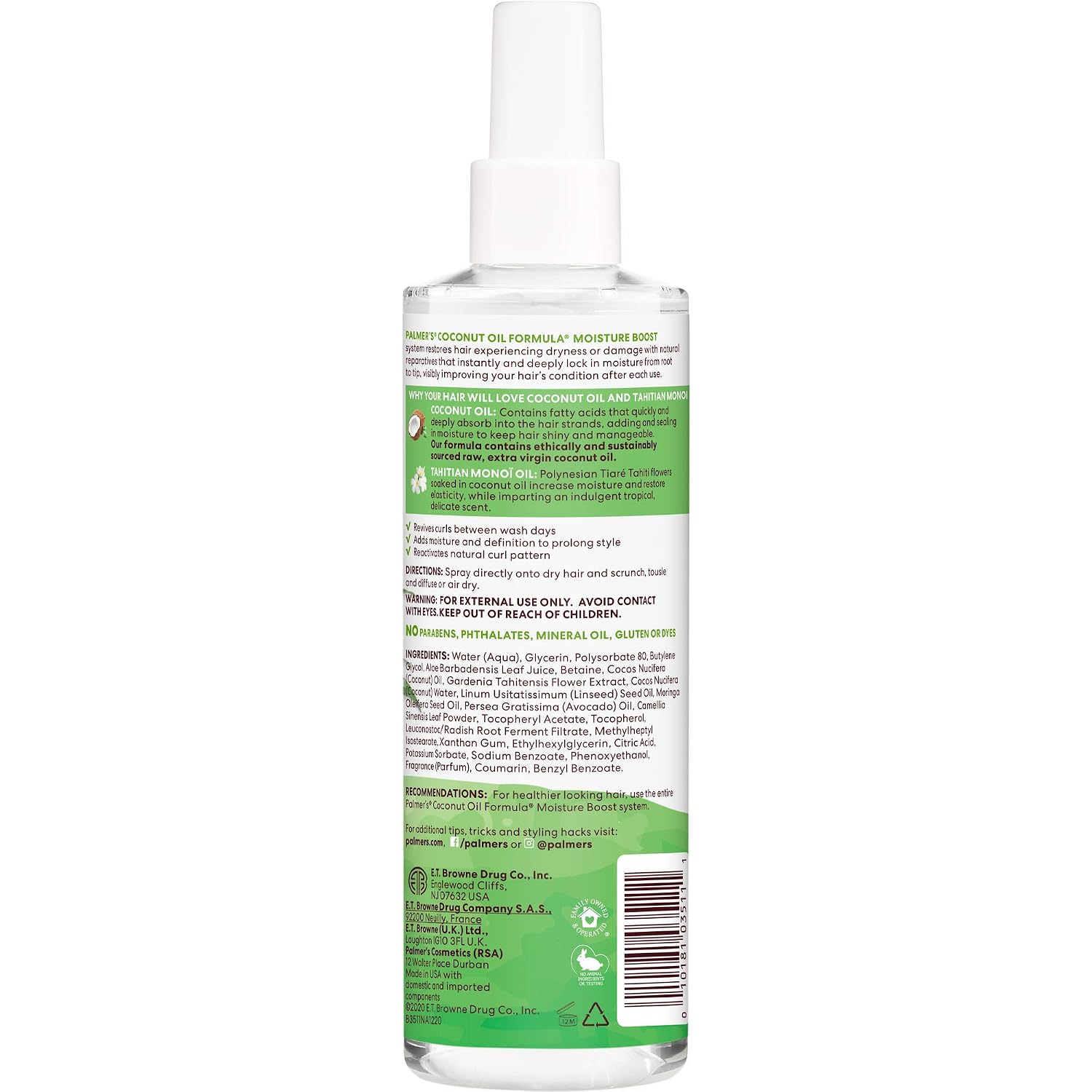Palmer's Coconut Oil Moisture Boost Curl Refresher Spray (8.5 Ounces)