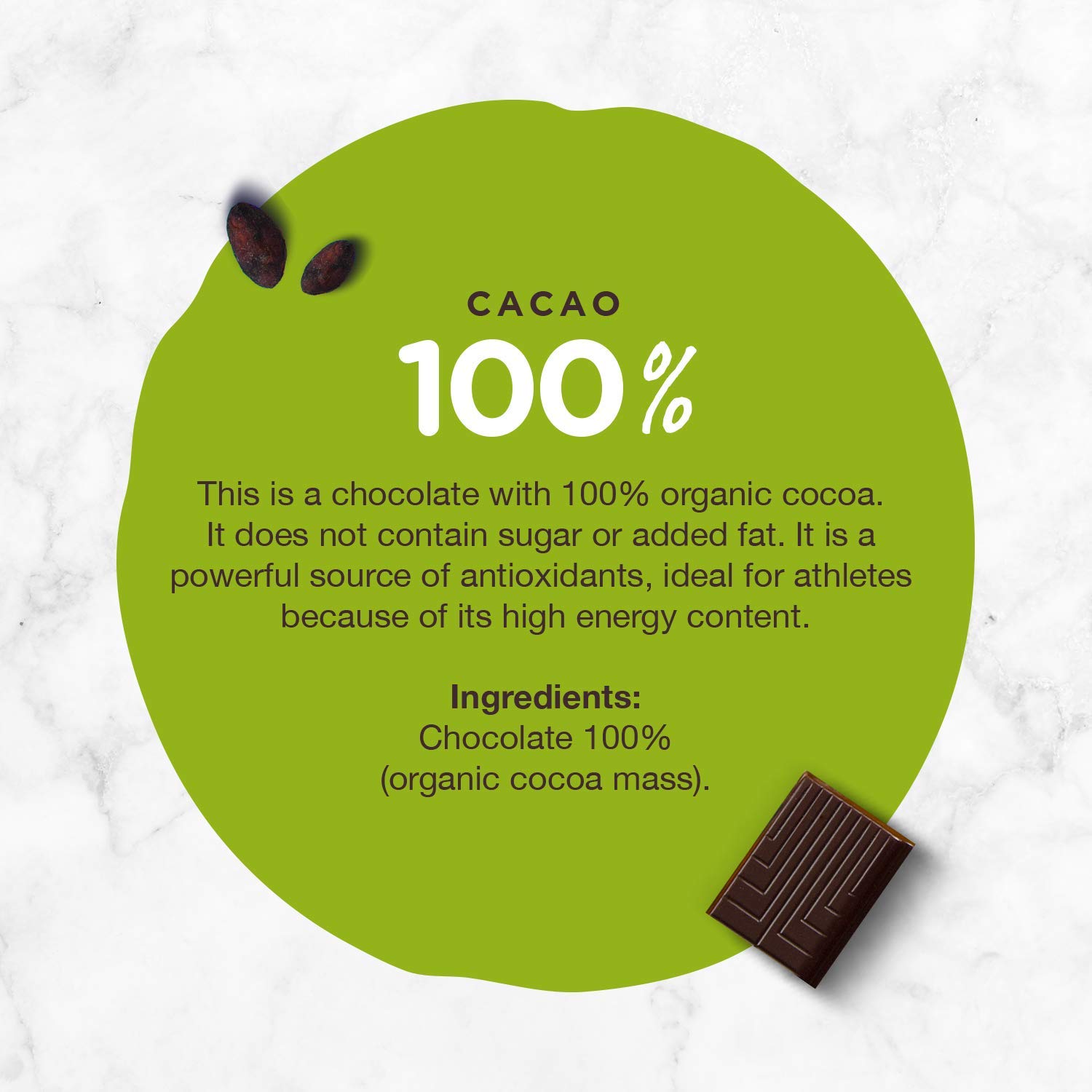 Hoja Verde Dark Chocolate Sugar, Dairy Free Bars, Keto Friendly, Certified Organic | Vegan, Natural, Non-GMO and Gluten Free (100% Pure)