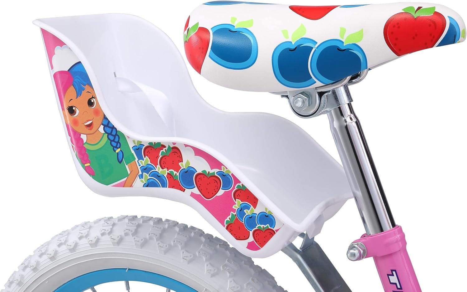 Titan Girls BMX Bike for Kids Ages 4-7, 16-Inch Wheels, 9-Inch Frame, Training Wheels, Toy Seat, Doll Basket, Streamers, First Bike, Princess Bicycle, Gift for Girls