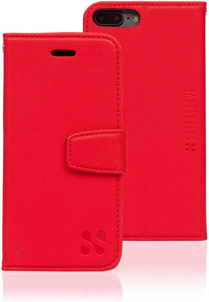 SafeSleeve EMF Blocking Wallet Case for iPhone 6/7/8, Black | EMF Blocker, Card Data Protection, Magnetic Closure, Leather Folio Protection for Daily Use