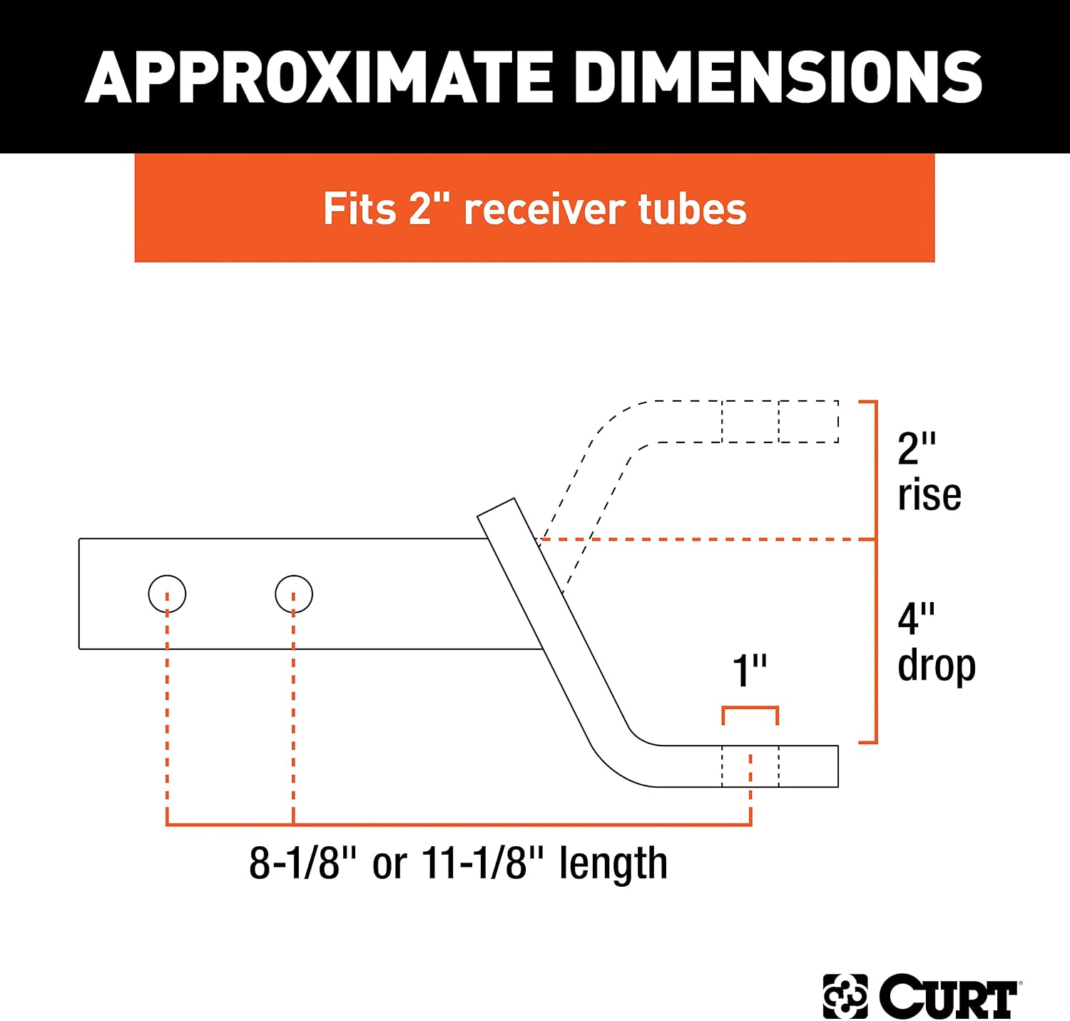 CURT Manufacturing 45230 Dual-Length 2" Ball Mount