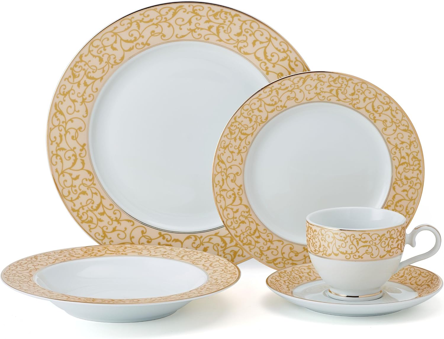 Mikasa Regent Bead 40-Piece Porcelain Dinnerware Set, Service for 8