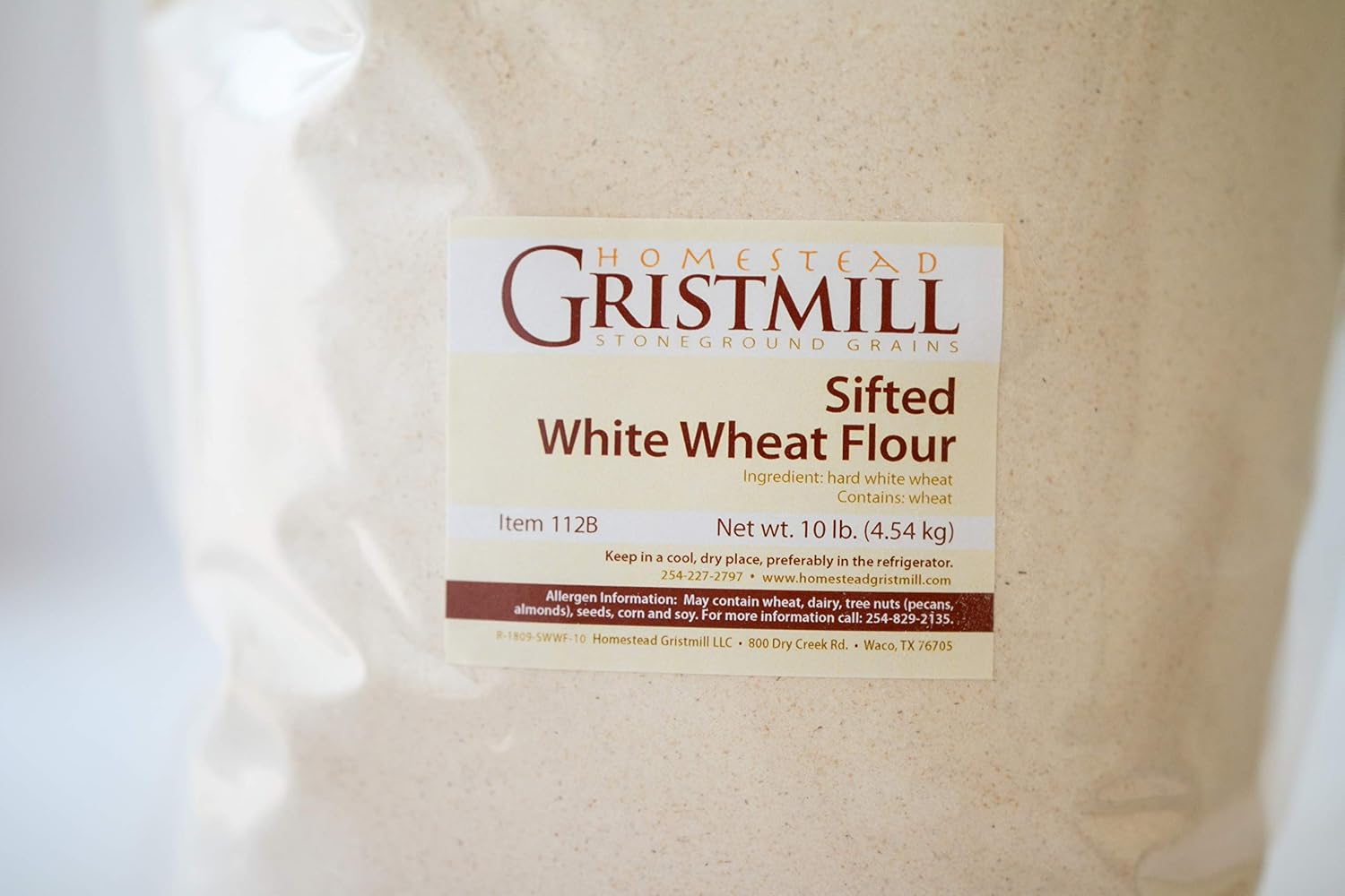 Homestead Gristmill — Non-GMO, Chemical-Free, All-Natural, Stone-ground Sifted White Wheat Flour (10 lb)