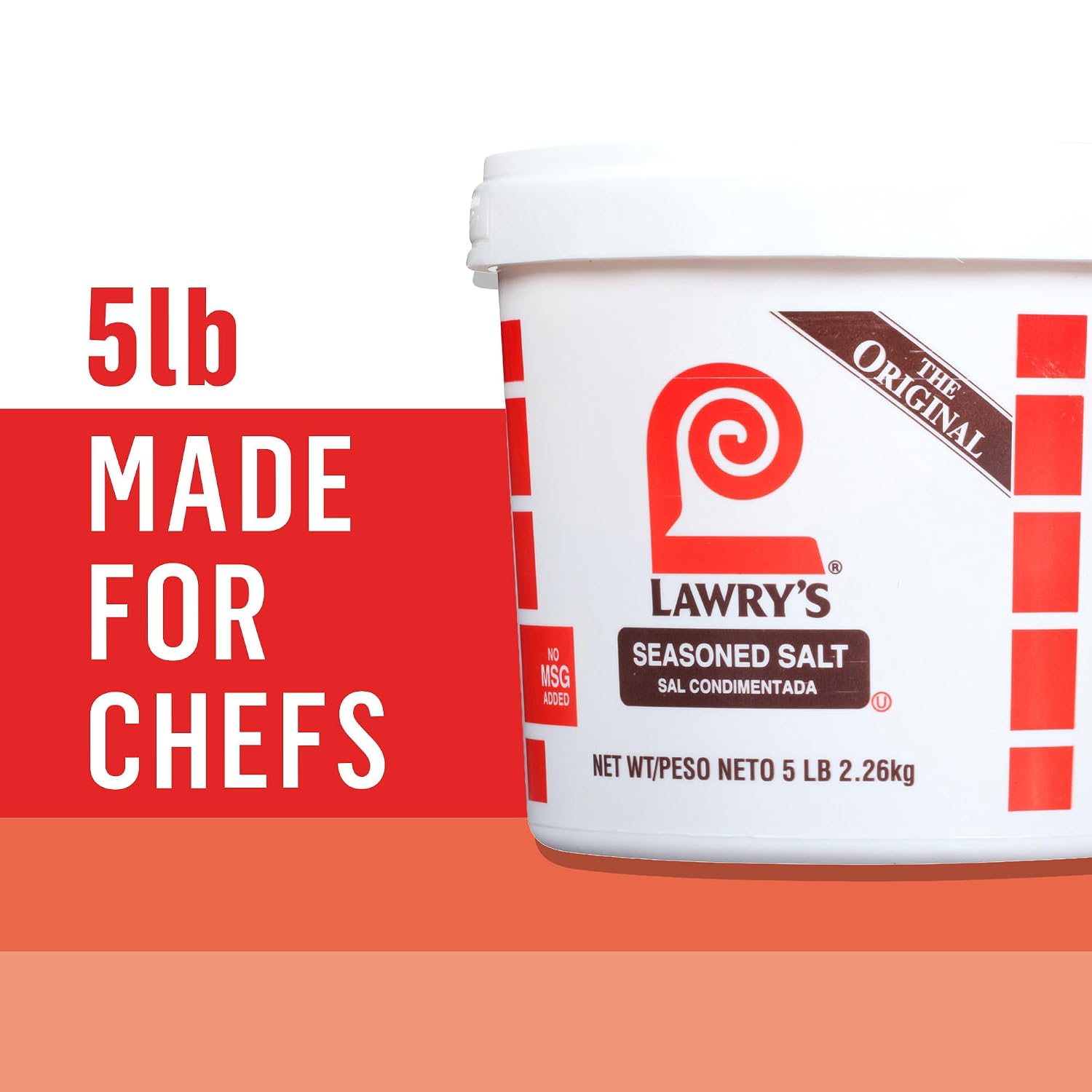 Lawrys Seasoned Salt, 5 lb - One 5 Pound Container of All-Purpose Seasoned Salt Made With Perfect Blend of Salt, Garlic, Turmeric, Celery, Paprika and Other Spices