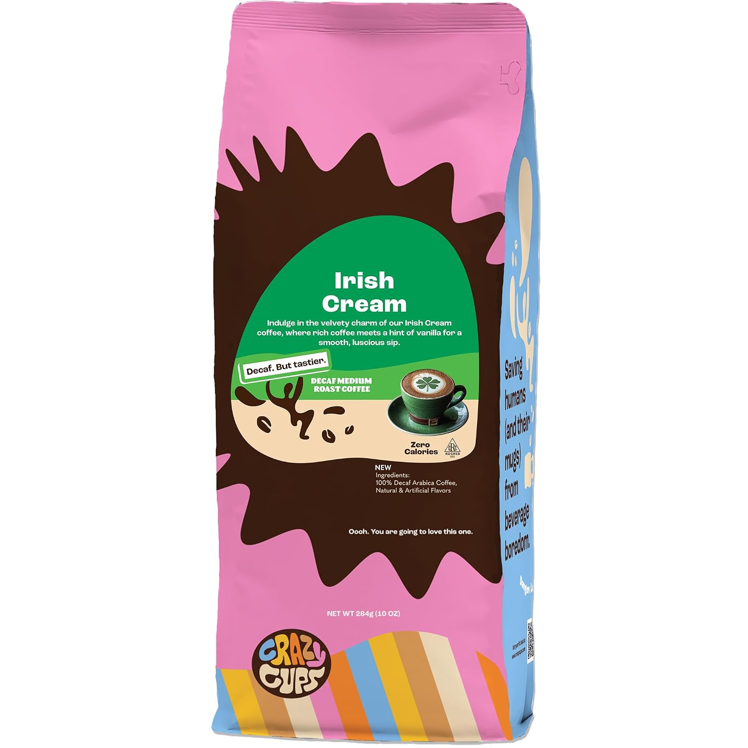 Crazy Cups Flavored Ground Coffee, Cinnamon French Toast, in 10 oz Bag, For Brewing Flavored Hot or Iced Coffee