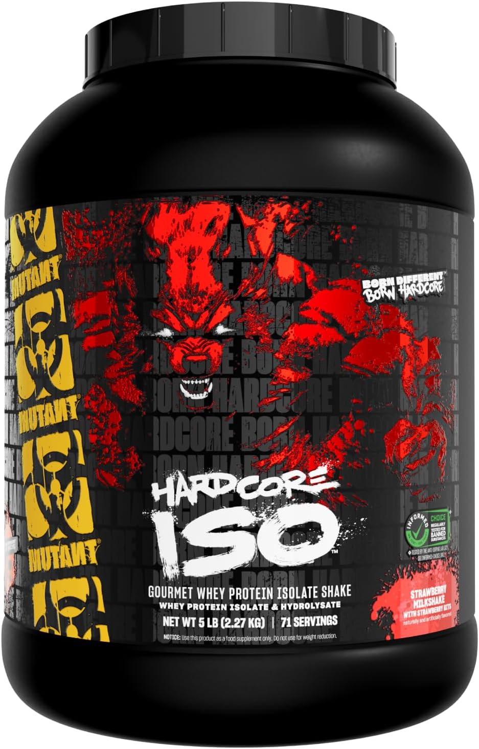 Mutant Hardcore ISO, Whey Protein Isolate, Strawberry Milkshake, 5 lb