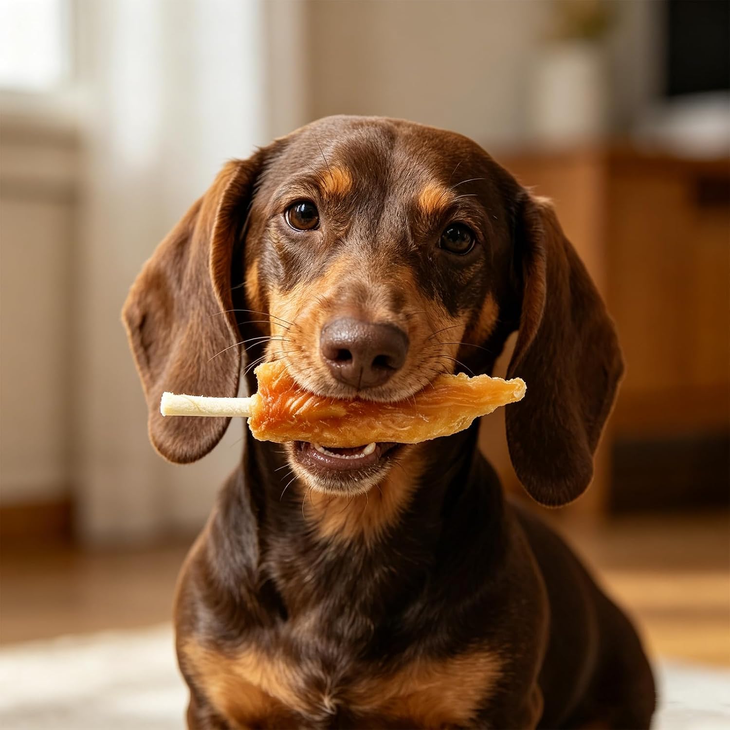 MON2SUN Dog Treats, Chicken Wrapped Triangle Rawhide Sticks, 10.08 oz