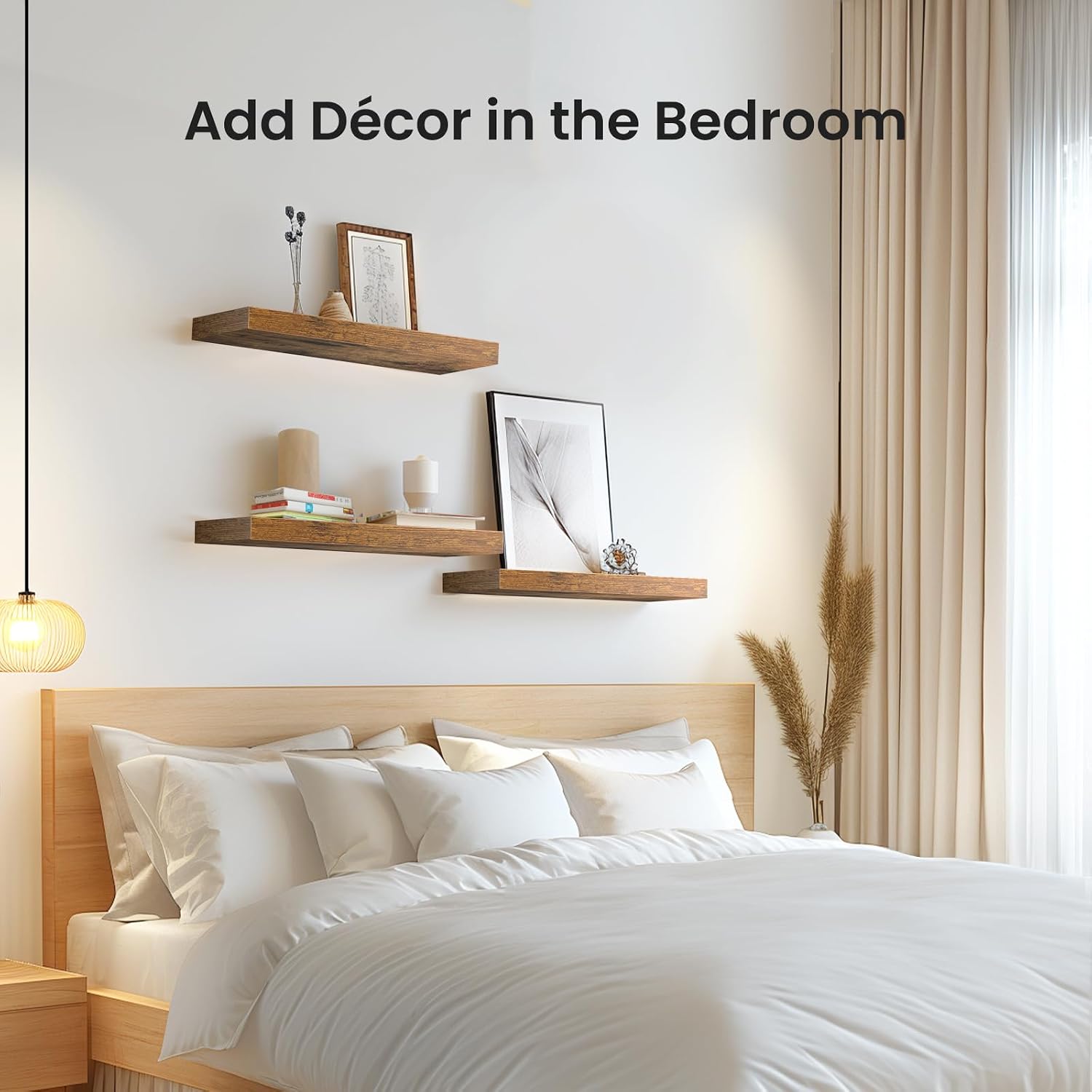 AMADA HOMEFURNISHING Floating Shelves, Wall Shelves for Bathroom/Living Room/Bedroom/Kitchen Decor