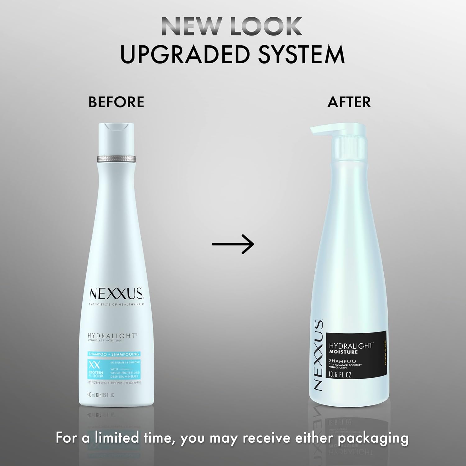 Nexxus Hydralight Shampoo for Hydration for Oily Roots and Dry Ends Hair Care Powered by Aquabank Booster Technology with Glycerin 13.5 oz