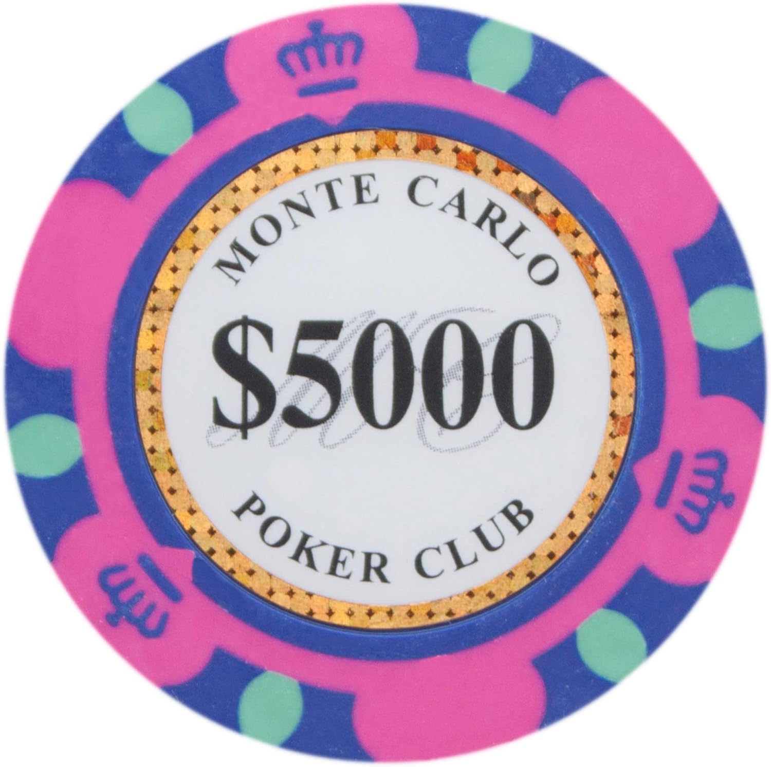 Brybelly Monte Carlo Premium Poker Chips (50-Pack) Heavyweight 14-Gram Clay Composite