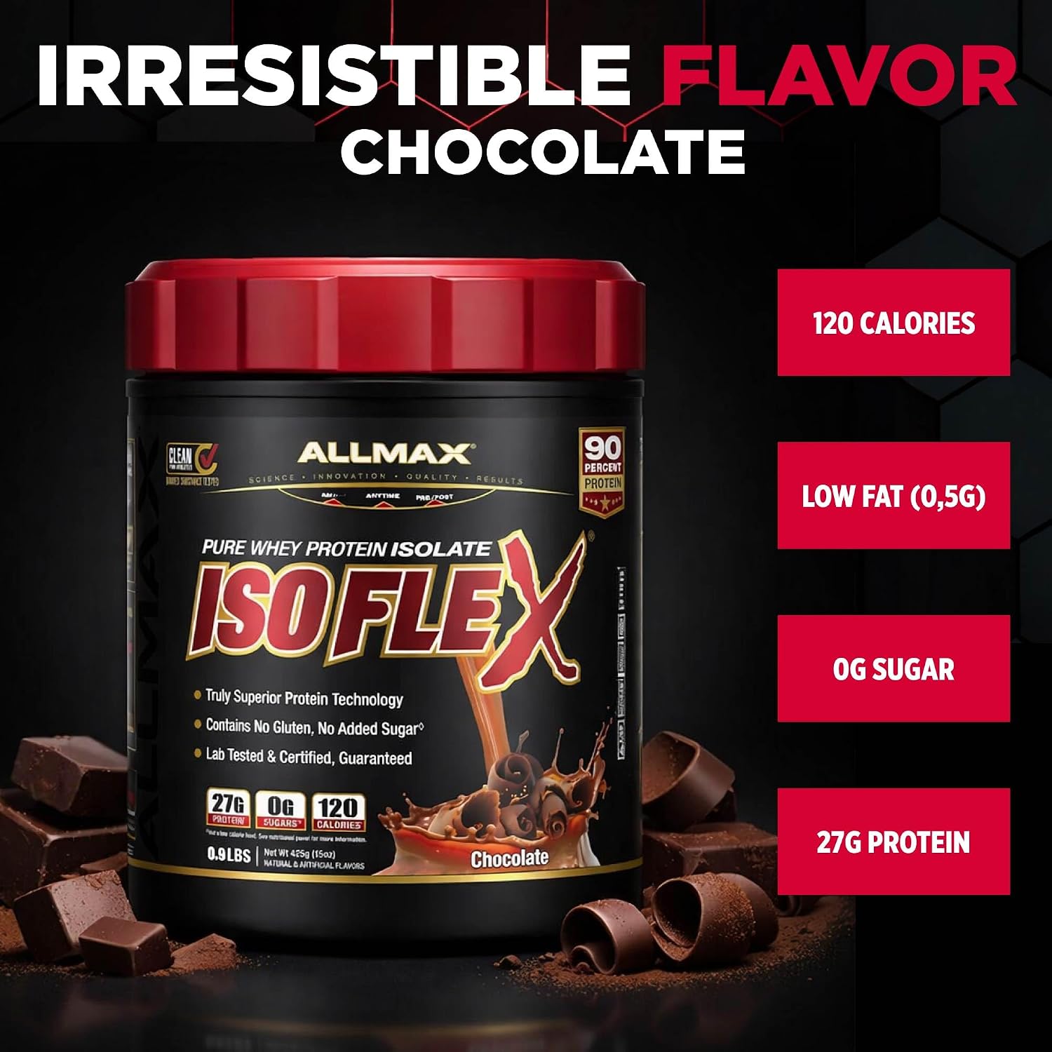 ALLMAX ISOFLEX Whey Protein Isolate, Chocolate Peanut Butter, 5 lb