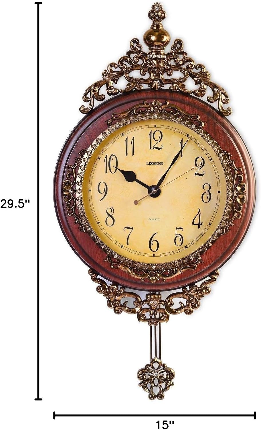 SHISEDECO 29.5" Large Vintage Antique Grandfather Pendulum Wall Clock, Blue