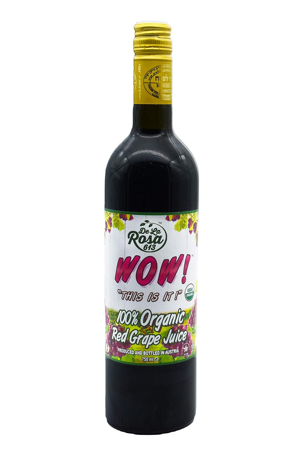 De La Rosa Organic Austrian Kosher Red Grape Juice (25.4 oz - 2pack)