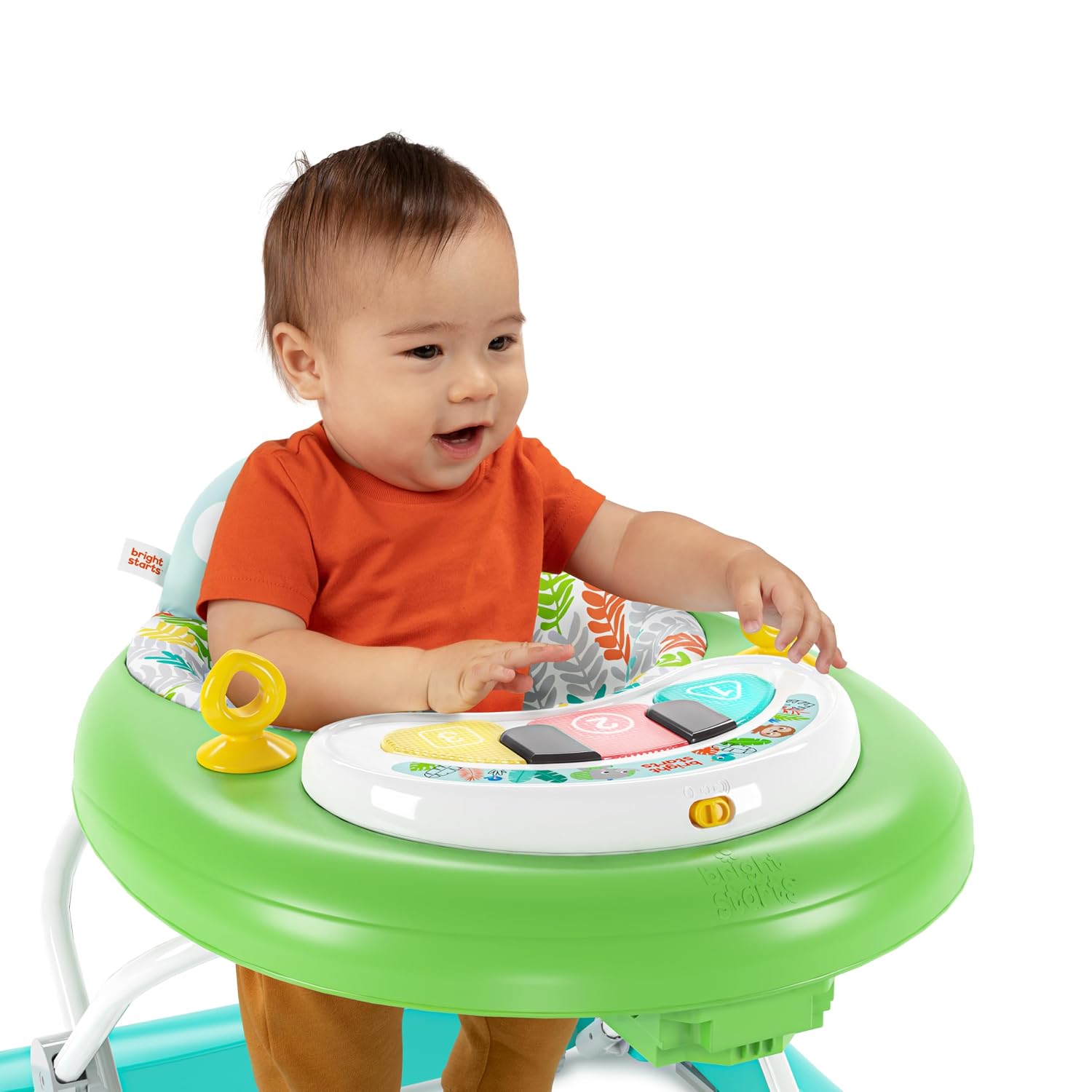 Bright Starts JuneBerry Walk-A-Bout Baby Walker and Entertainer, with Easy Fold Frame for Storage, Ages 6 Months +