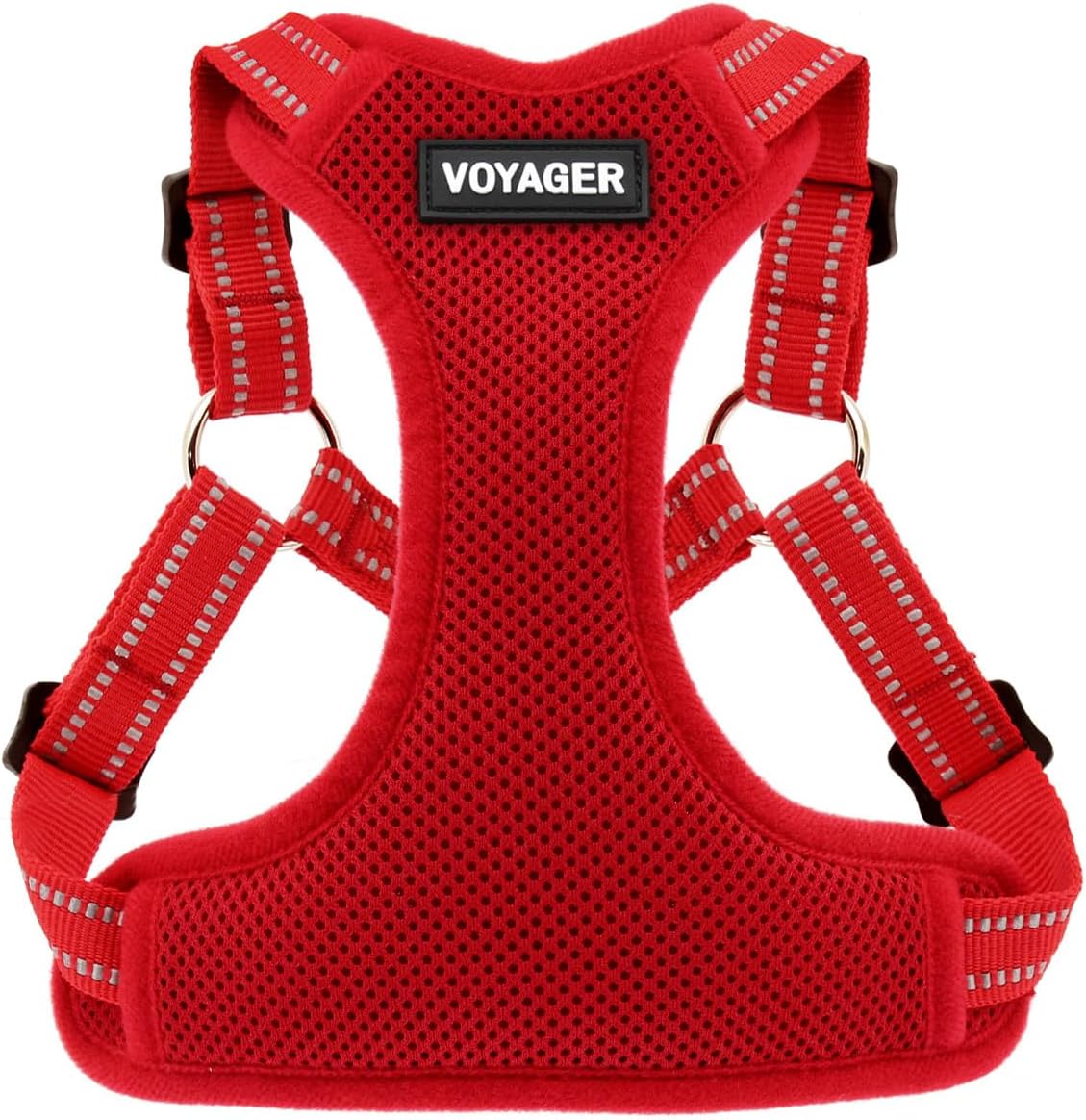Voyager Step-in Flex Adjustable Dog Harness - Black, Medium | 17 - 21" in Chest, Fully Adjustable, Reflective Bands, All Weather Breathable Air Mesh, Lightweight, Fast Drying