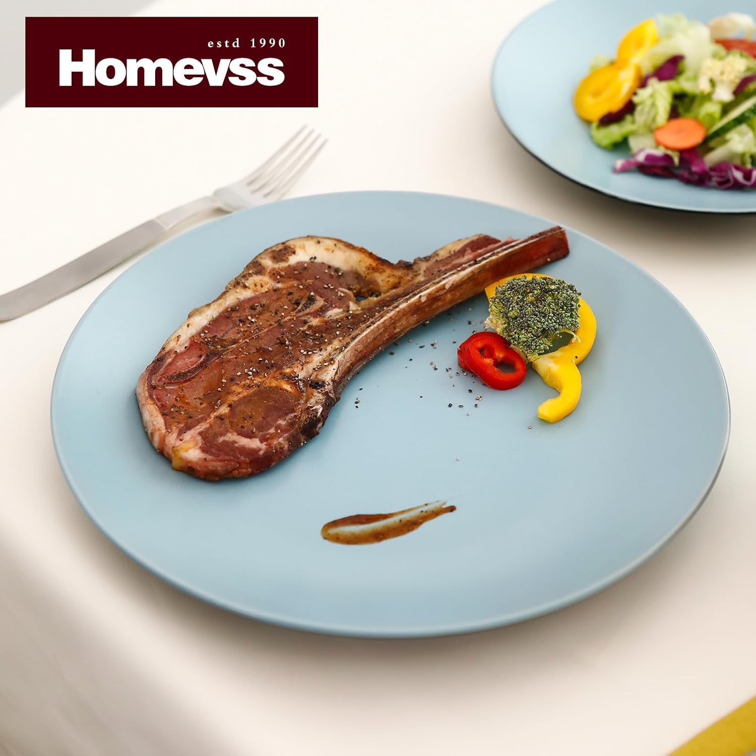 Stoneware Two-Tone Colors Life 16pc Dinner Set，Outside Shiny Black + Inside Matte Glaze Olive