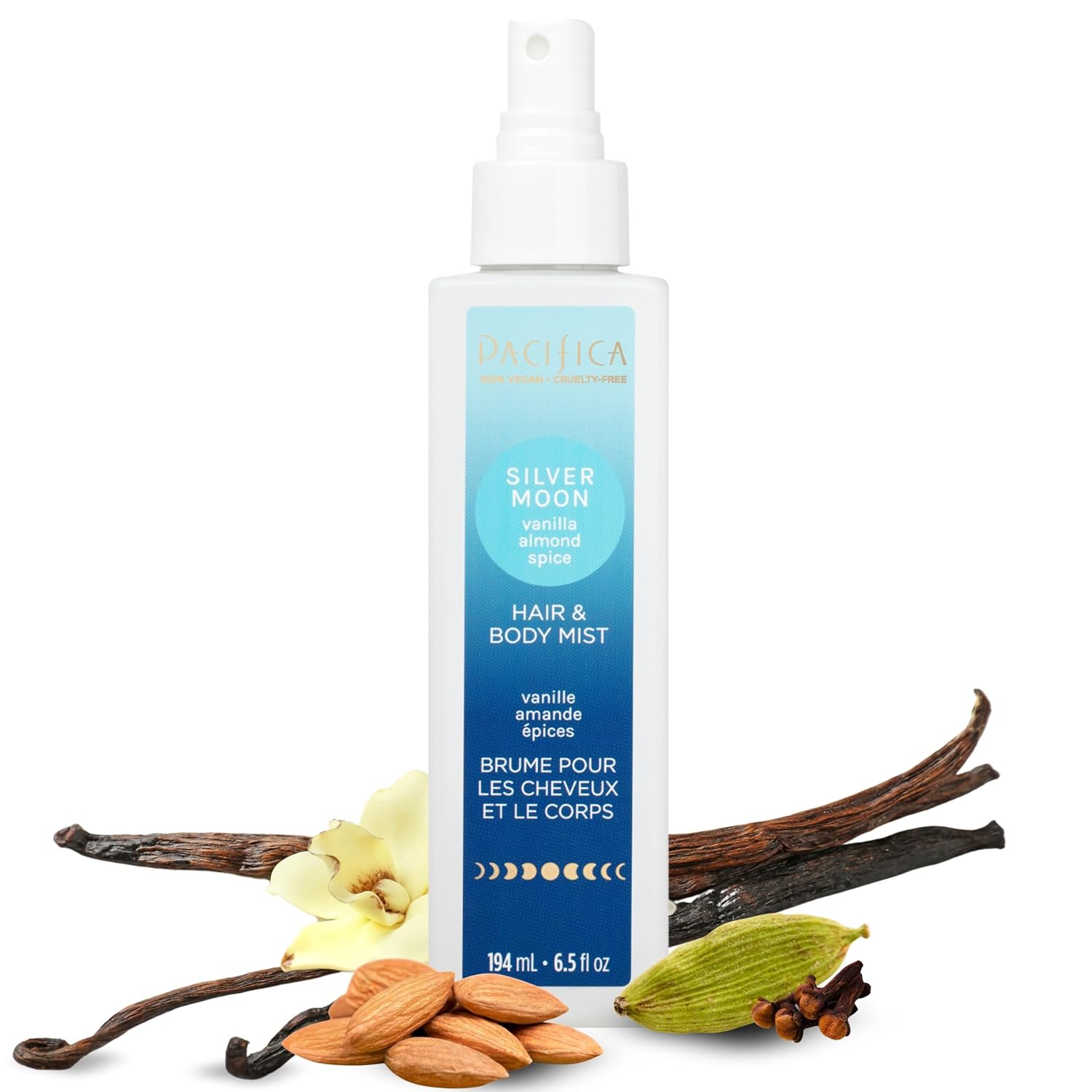Pacifica Island Vanilla Hair Mist Perfume and Full Body Spray for Women - Fragrance Spray for A Mood-Lifting Experience, Paraben-Free, Clean Beauty No Alcohol, Vegan & Cruelty-Free, 6 oz oz