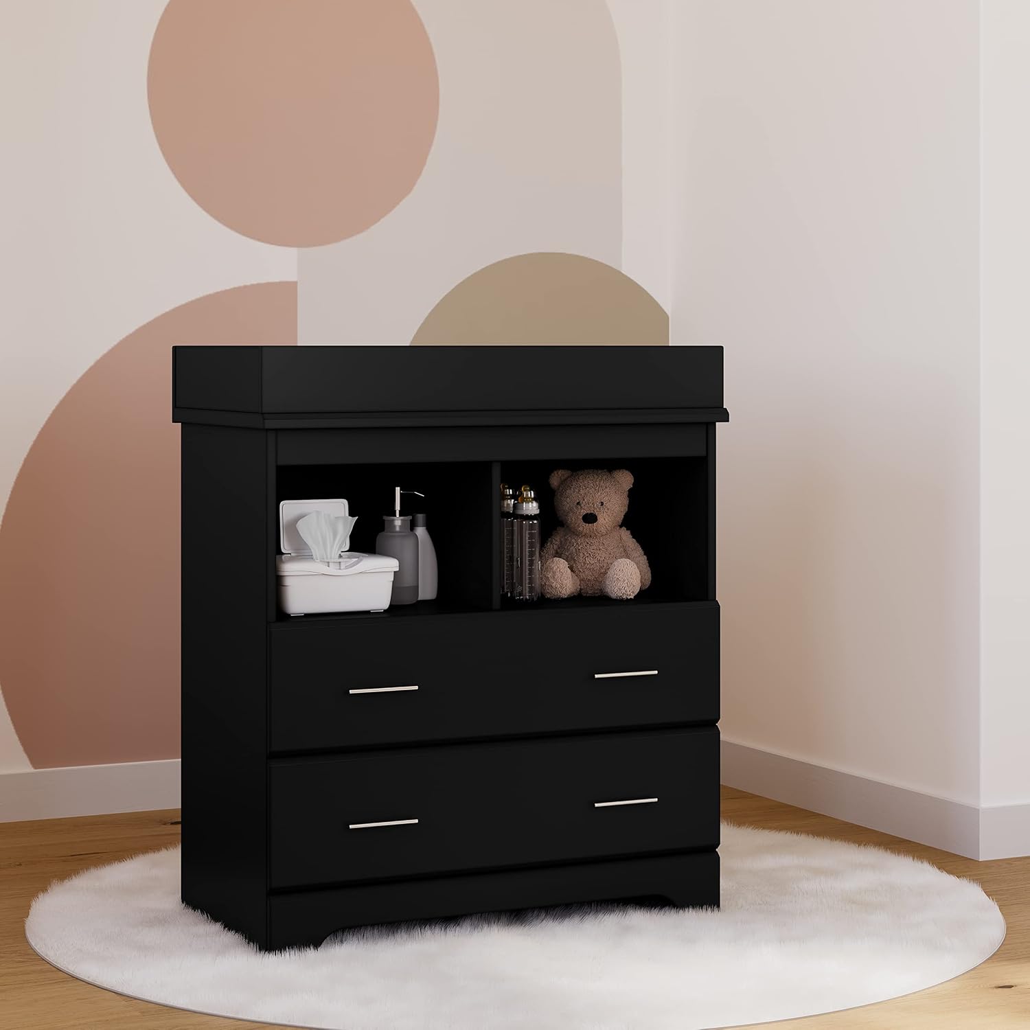 Storkcraft Brookside 2 Drawer Changing Table Dresser, Pebble Gray