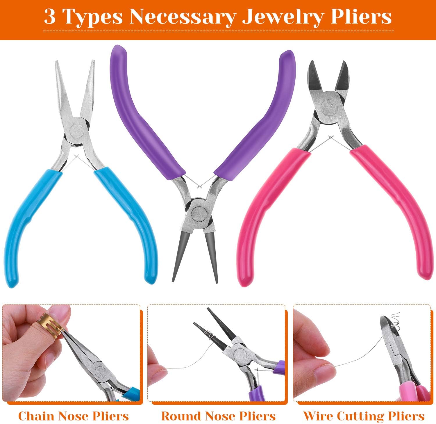 PAXCOO Jewelry Making Supplies Kit, Jewelry Making Kit with Jewelry Making Tools, Jewelry Wires and Jewelry Findings for Jewelry Making