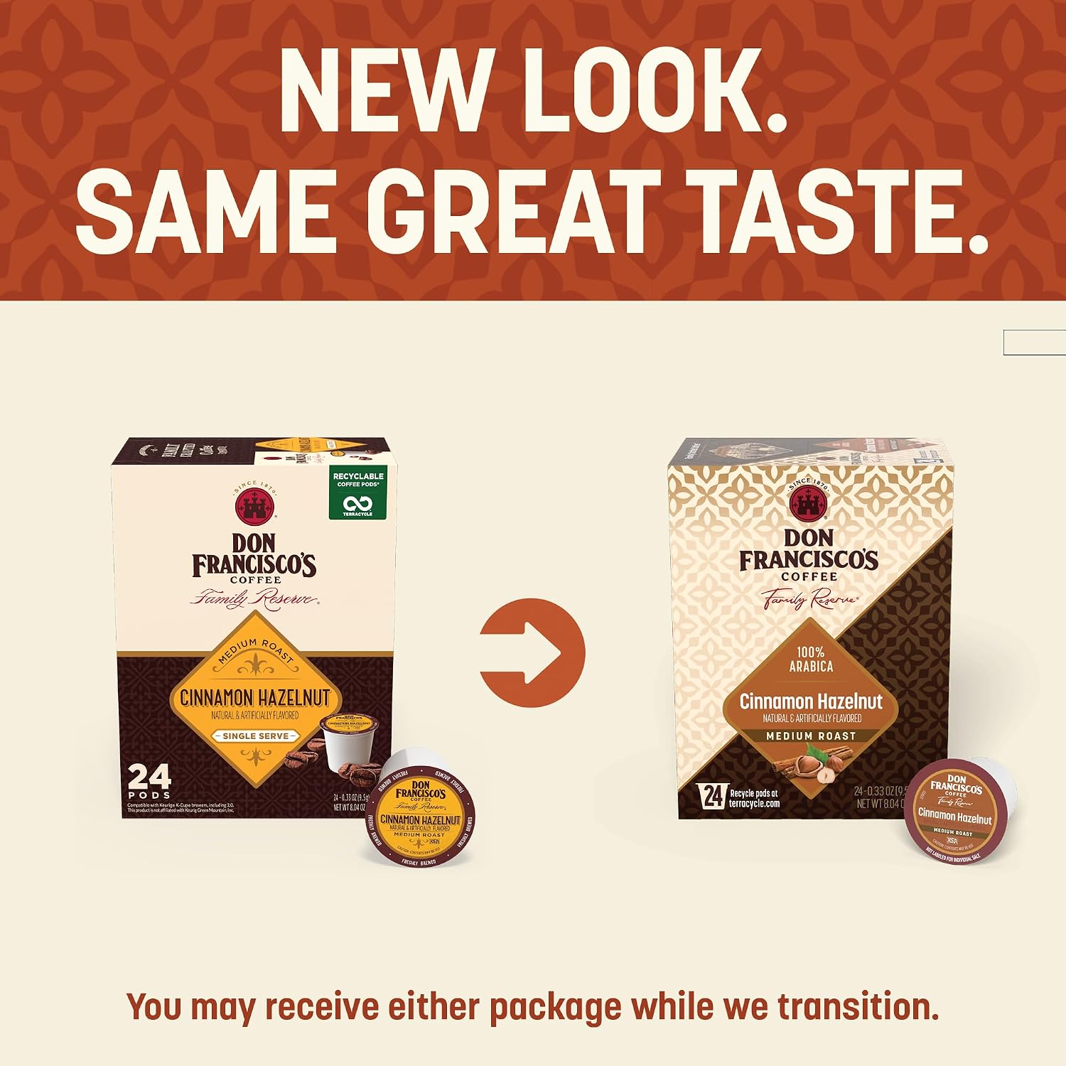 Don Francisco's Hawaiian Hazelnut Coffee Pods, Medium Roast, 24ct | Compatible with Keurig Coffee Pod Brewers, 100% Arabica Coffee, Convenient Single Serve Brewing, Fresh Brew in Every Cup