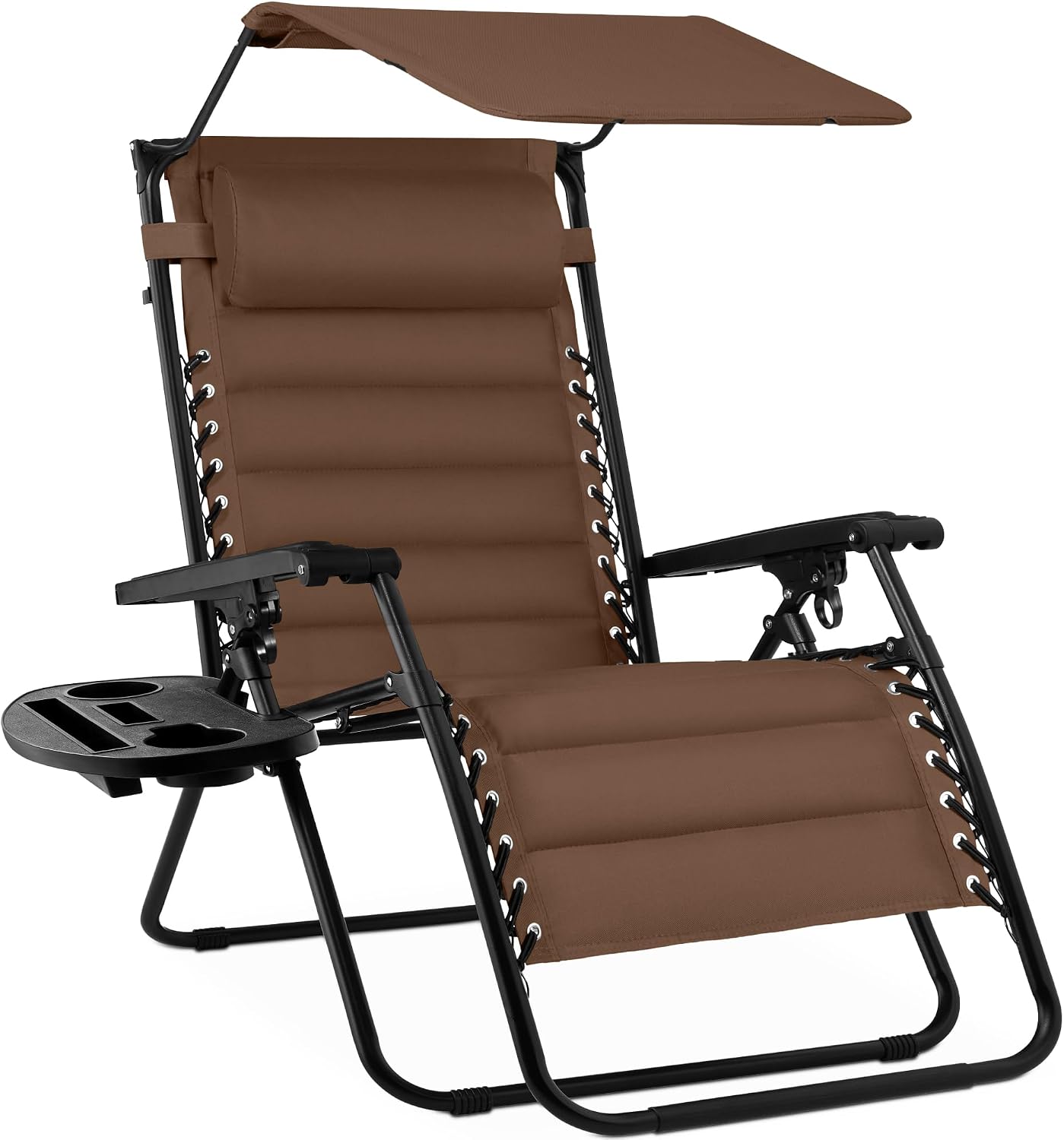 Best Choice Products Oversized Padded Zero Gravity Chair, Folding Outdoor Patio Recliner, XL Anti Gravity Lounger for Backyard w/Headrest, Cup Holder