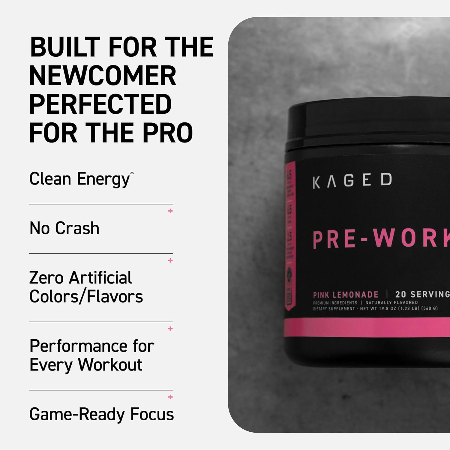 Kaged Sport Pre Workout Powder for Men & Women, Mango Lime, Sport Certified, 188mg Caffeine, Nitric Oxide Supplement, Beta Alanine for Energy