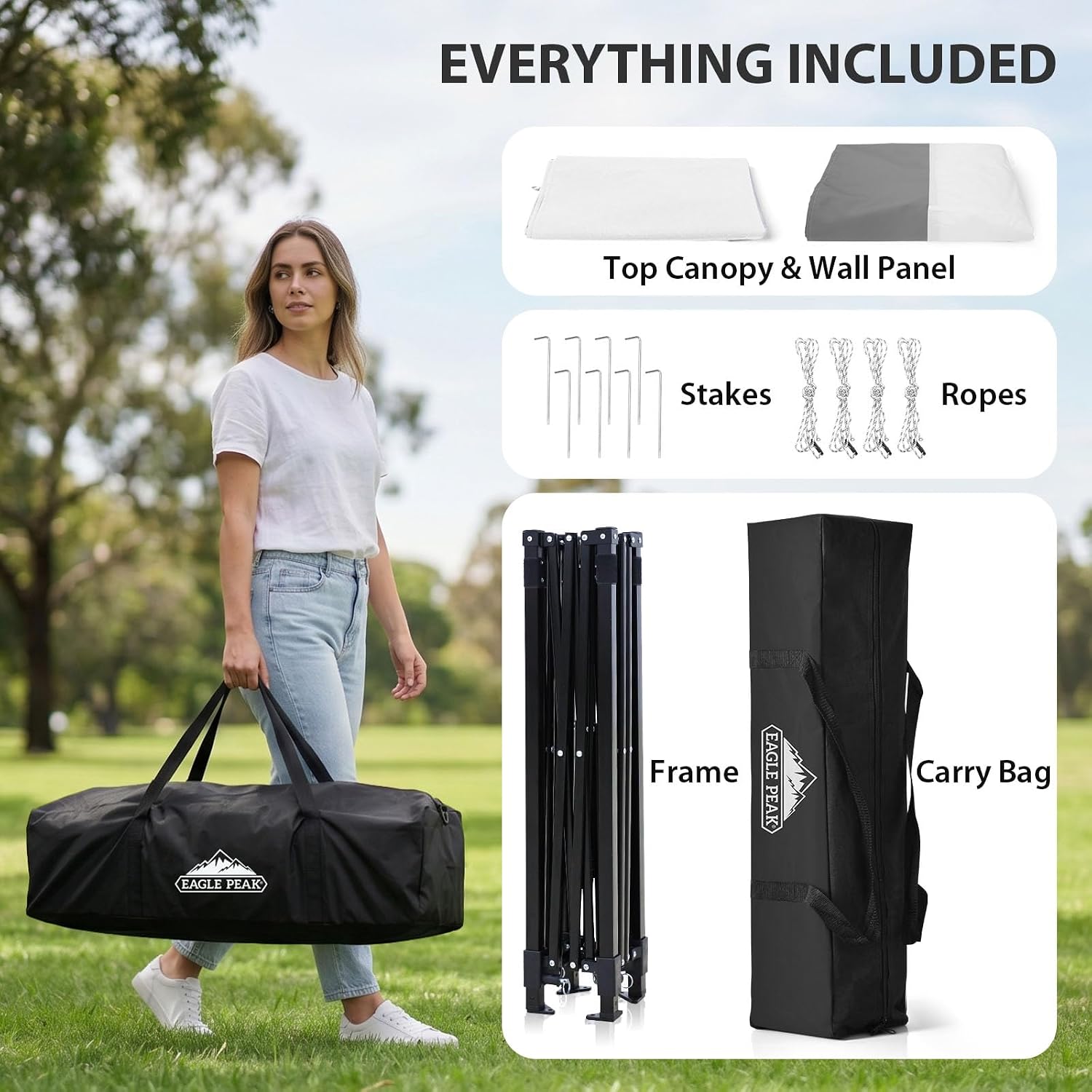 EAGLE PEAK 4x4 Pop Up Changing Tent, Outdoor Changing Room, Gray/White