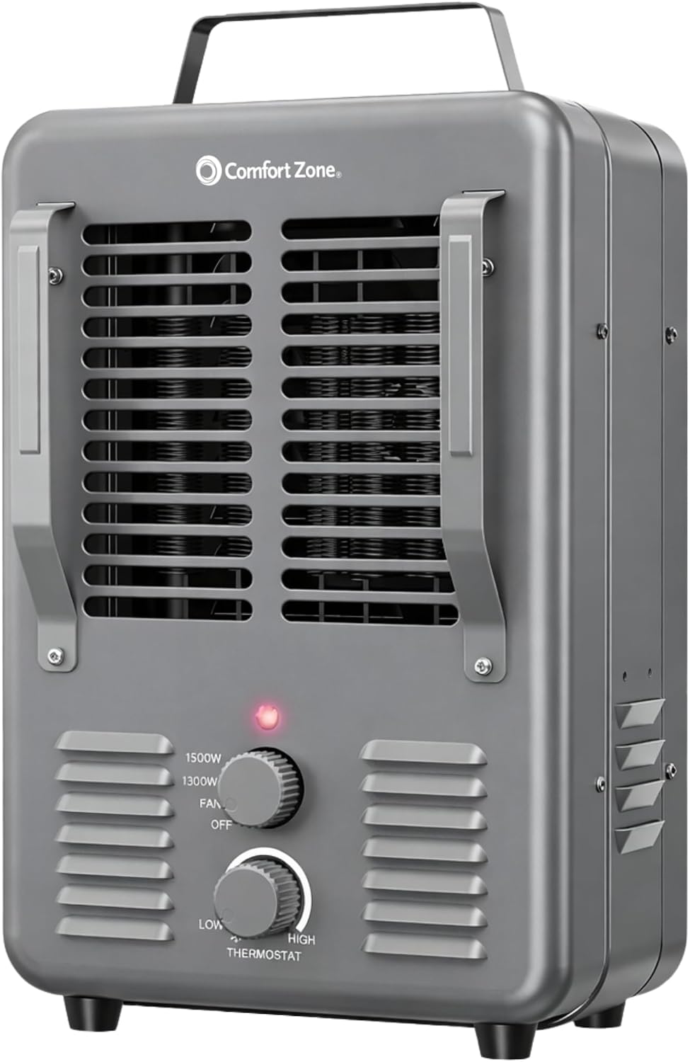Comfort Zone Electric Portable Milkhouse Style Utility Space Heater with Adjustable Thermostat, Overheat Protection, and Safety Tip-Over Switch, Ideal for Garage or Greenhouse, 1,500W, CZ798