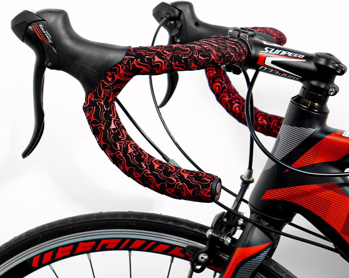 Chooee Road Bike Handlebar Tape,2PCS Bicycle Bar Tape,Red/Blue/Green/Yellow/Orange/Purple/Silver/Black