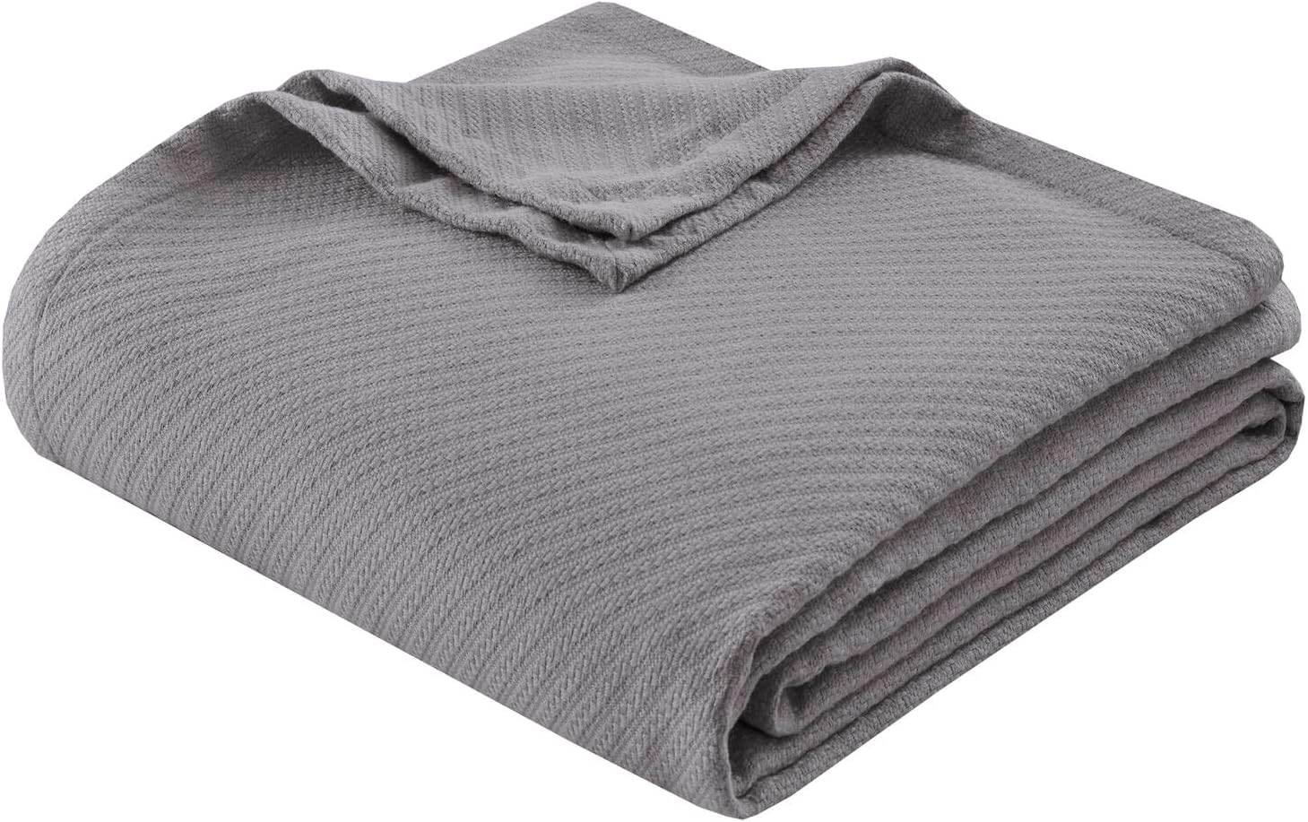 Madison Park Liquid Cotton Luxury Blanket Premium Soft Cozy 100% Ring Spun Cotton For Bed , Couch or Sofa, Full/Queen, Light Blue | Breathable Fabric for Bed or Couch, Diamond Pattern, Lightweight, OEKO-TEX Certified