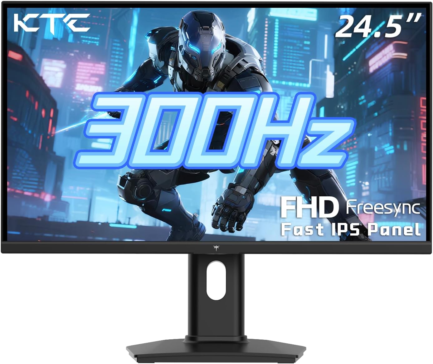 KTC 24.5 Inch Gaming Monitor, 180Hz OC 200Hz Monitor FHD, Fast IPS, H25T7 | 1080P Monitors 1ms, 128% sRGB HDR10, Adaptive Sync, HDMI DP, VESA Tilt Adjustable for Xbox PS5 Switch, HDMI Cable Inc.