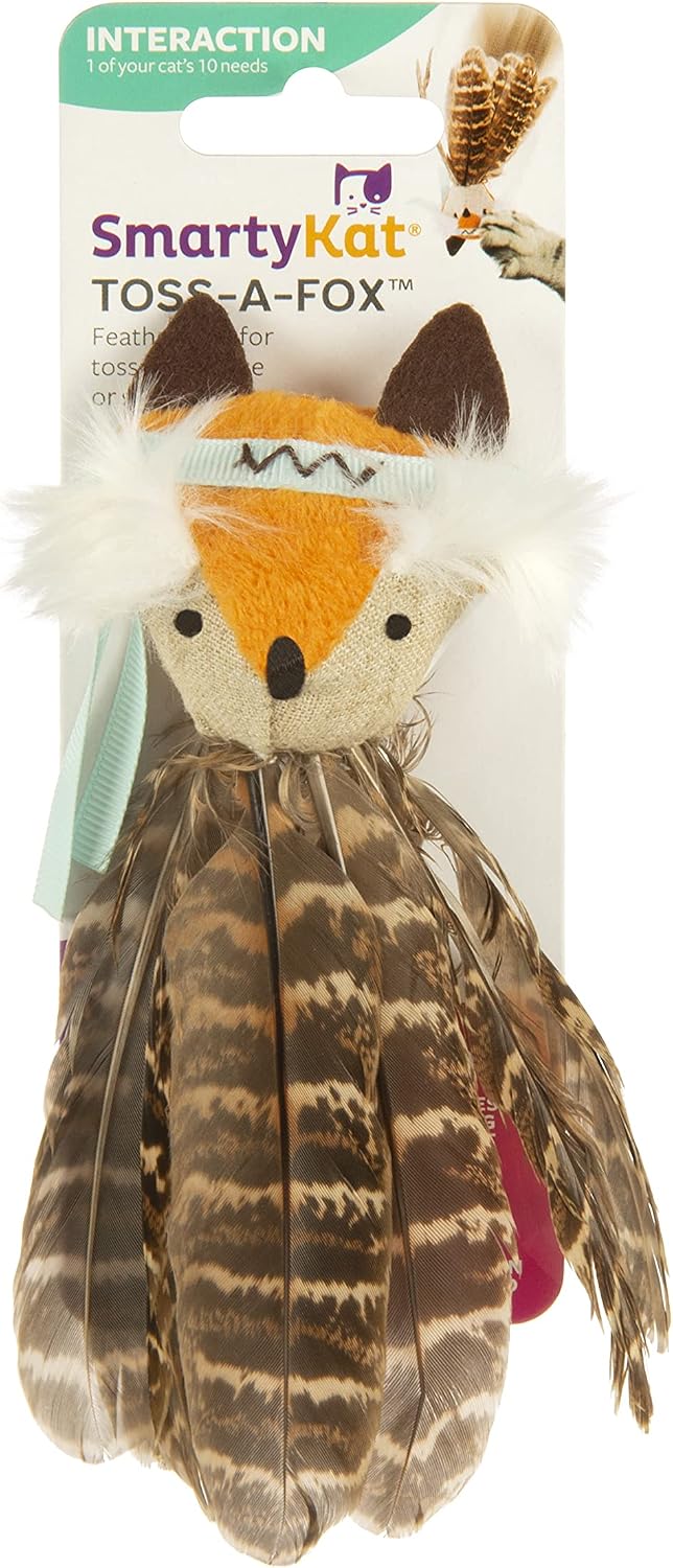 SmartyKat Flutter Balls Catnip Plush and Feather Cat Toys, Erratic Motion for Batting & Pouncing Fun for Cats & Kittens, Set of 2