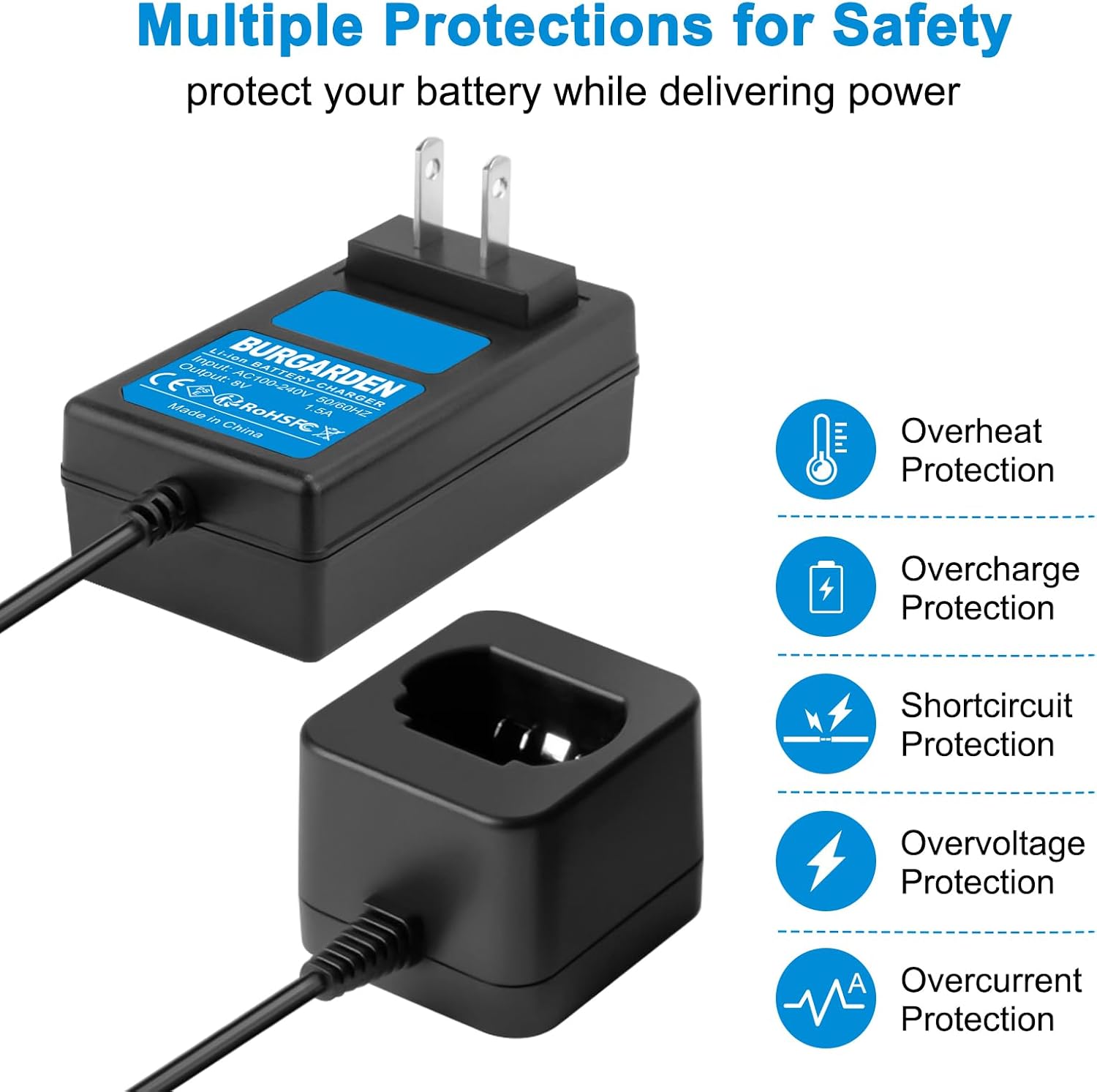 8V Charger Compatible with Dewalt DCB080 DCF680N1 | DW4390 DCF682 DCF680N2 DCF680G2 DCB095 Fit for Dewalt 8v Pod Style Li-Ion Battery