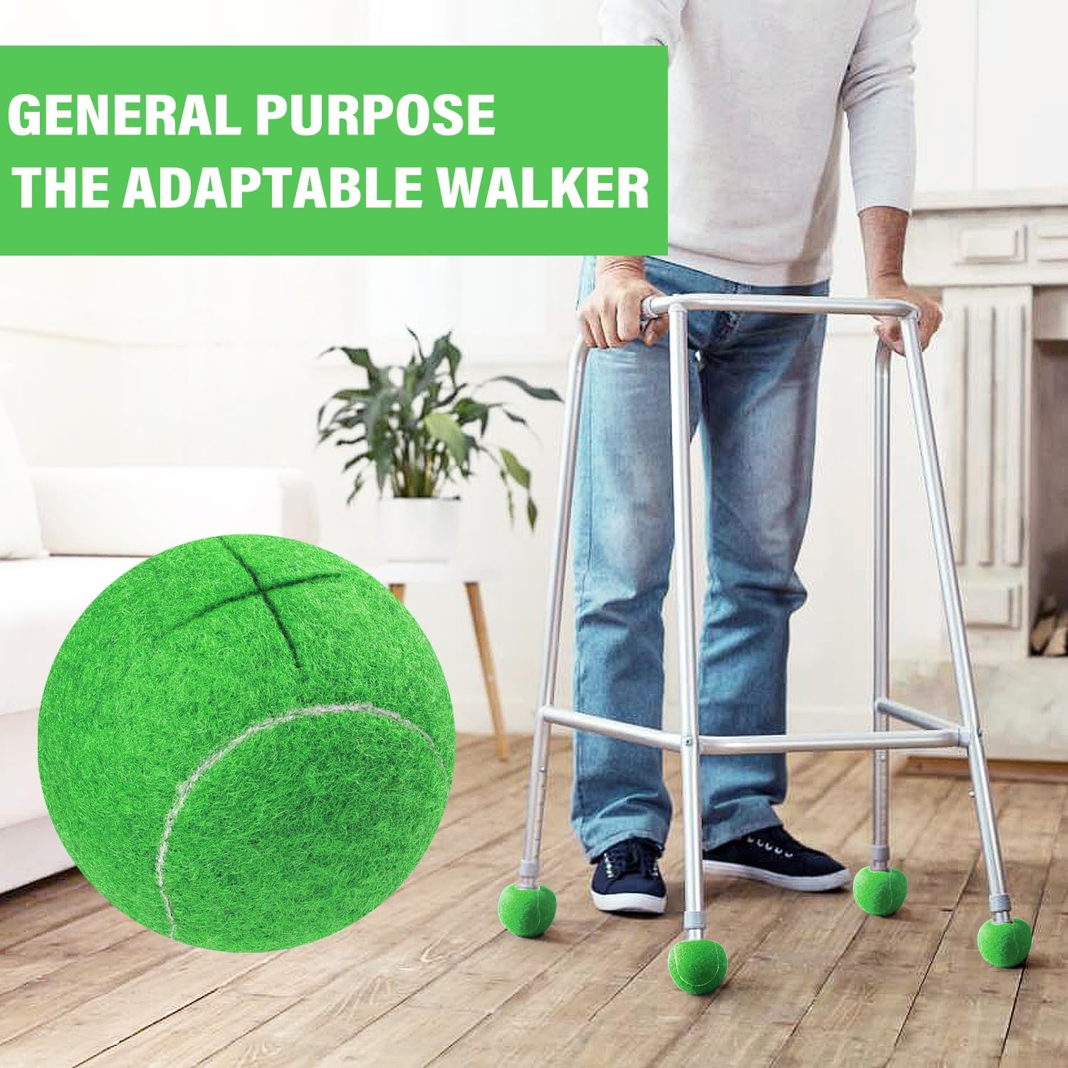 URBEST Walker Tennis Balls 4pcs Precut Heavy Duty Tennis Balls for Walkers