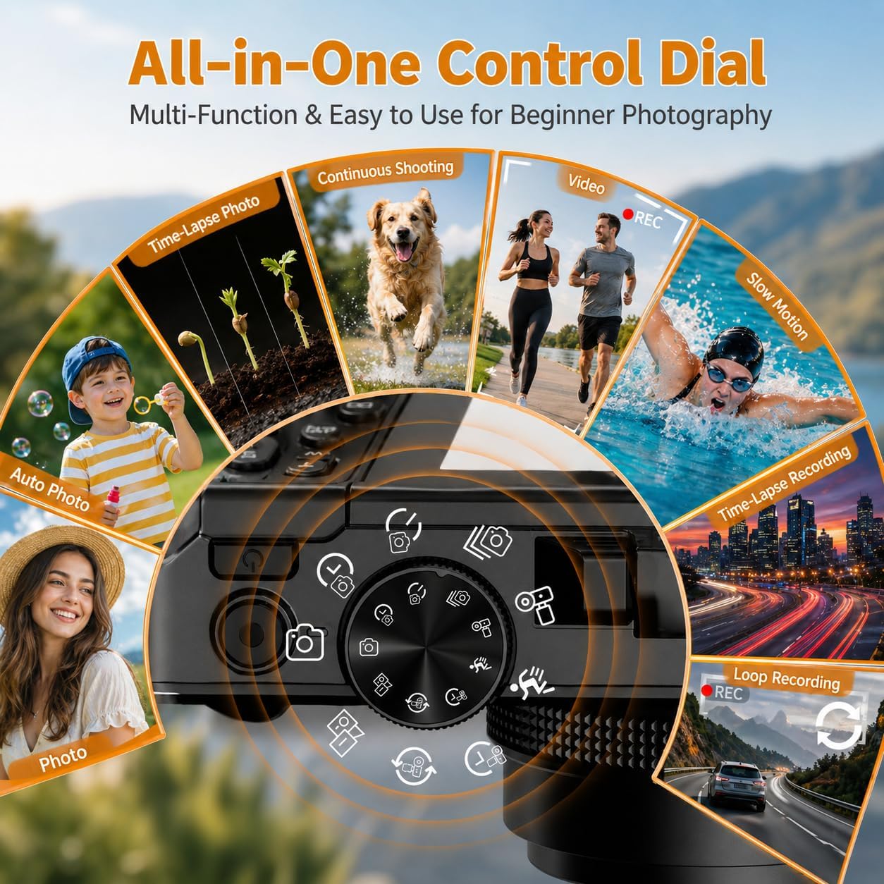 4K Digital Camera for Photography, 64MP Vlogging Camera for YouTube with 3" 180° Flip Screen, WiFi Compact Camera with 18X Digital Zoom, Comes with 32GB Micro SD Card & 2 Batteries, Black