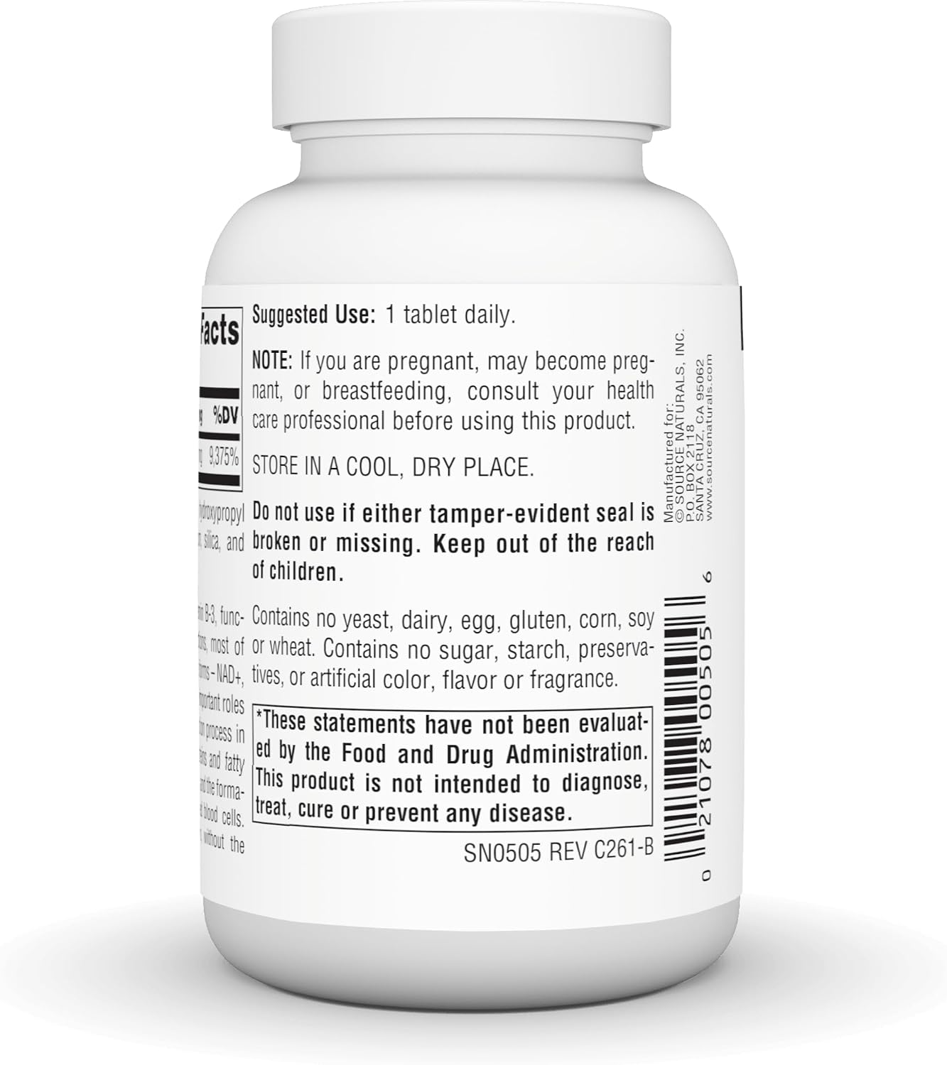 Source Naturals Niacinamide B-3, Vegan Vitamin B-3, 1500 mg - 50 Tablets