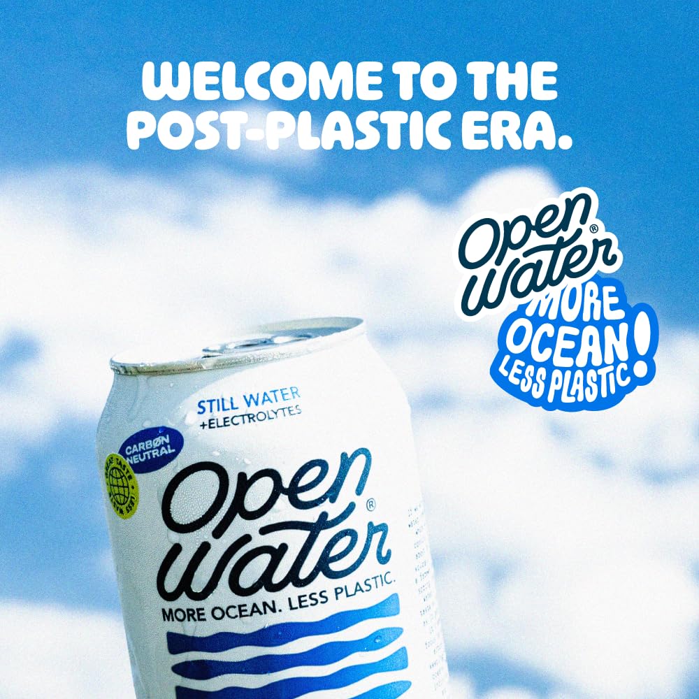 Open Water Still 12oz cans (2 cases, 24 cans) - Sustainable Aluminum Canned Still Water With Electrolytes - 7.0 pH Balanced BPA-Free Ultra-Purified Water