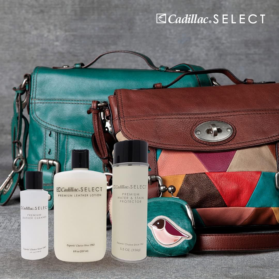 Cadillac Select Premium Leather Care Kit | Leather cleaner, lotion conditioner and water & stain protector.