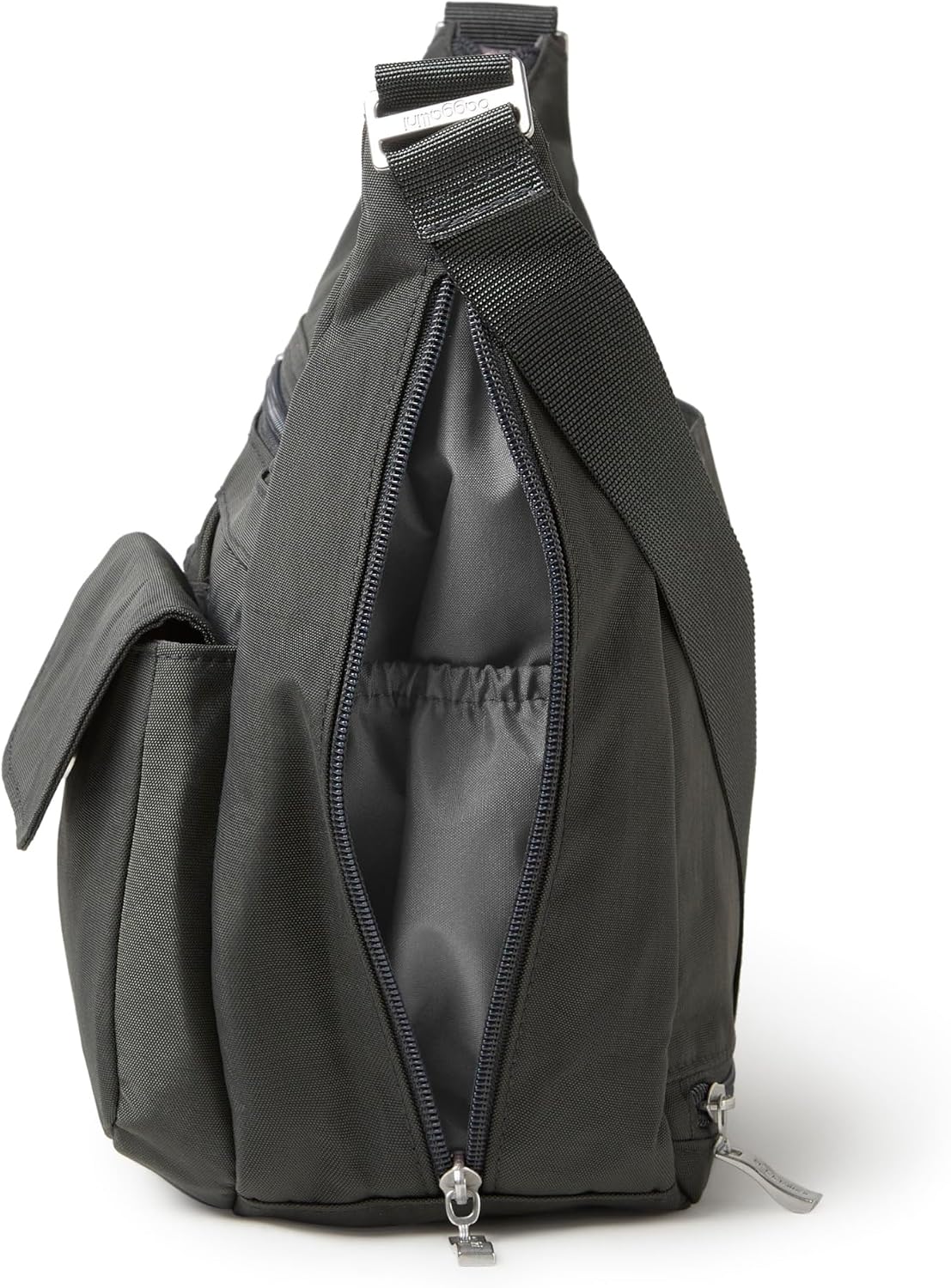 Baggallini womens Everywhere Bagg Crossbody Women 11x9 Lightweight Nylon Hobo Water-resistant Travel Bag W/Rfid